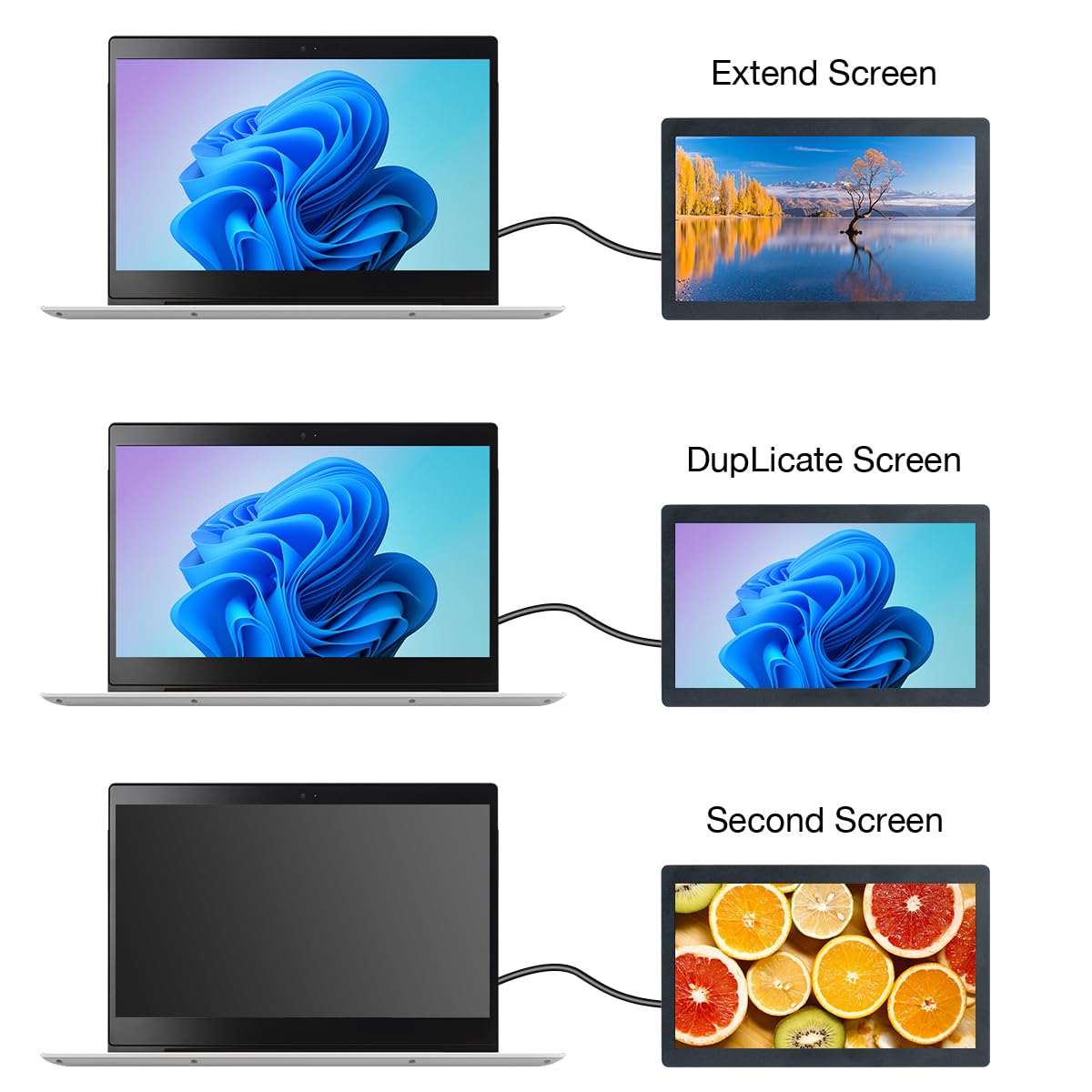 Snapklik.com : 7 Inches USB C Mini Monitor IPS 1024x600 Portable ...