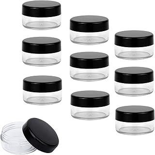 Sample Pots for Cosmetics, 10 PCS 10Gram Cosmetic Containers, Make up Pots, Mini Jars With Lids, Clear Round Plastic Jars, BPA Free Pot Jars for Travel Storage Makeup Beauty Products Face Creams