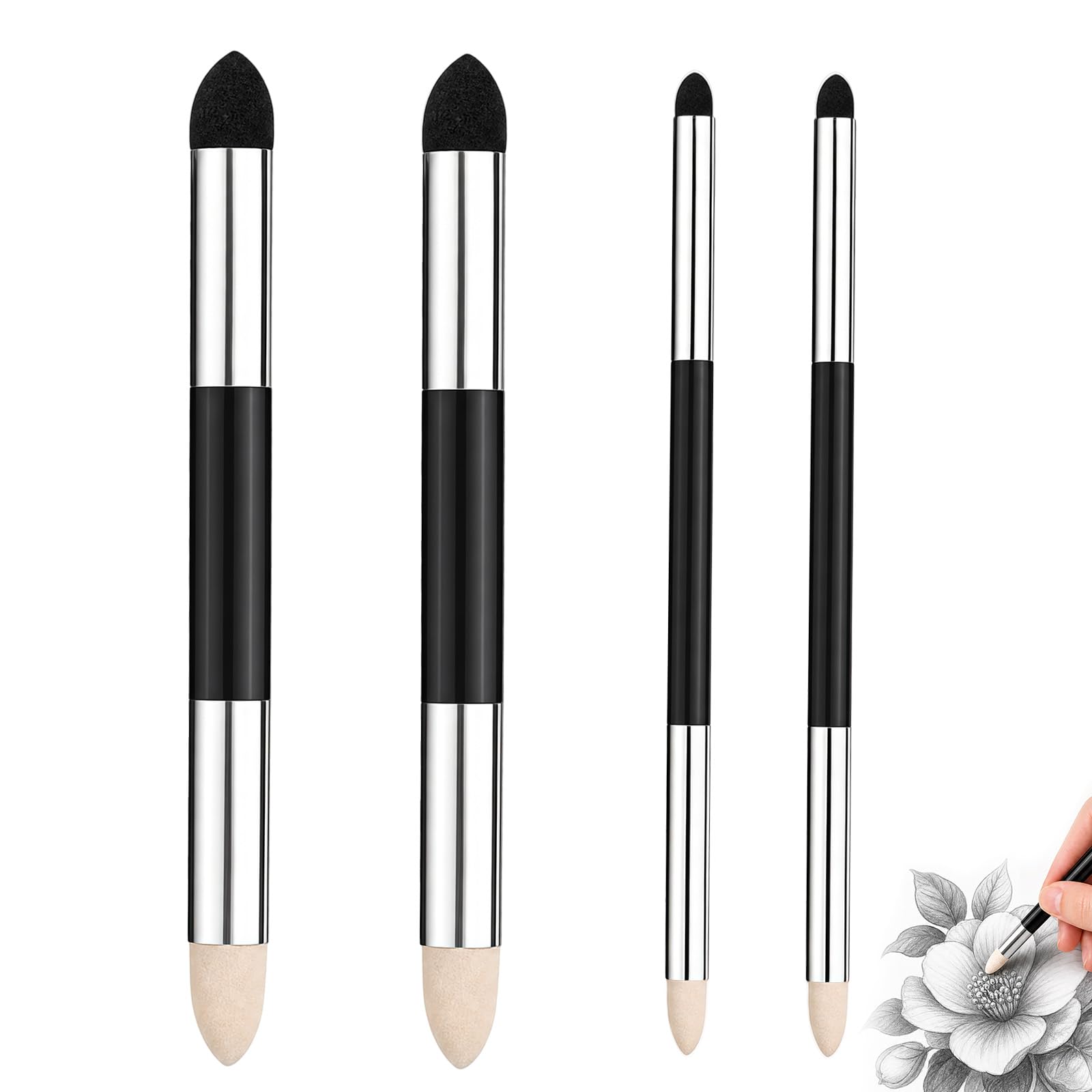 4 Pcs Dual-Tip Oil Pastel Blending Sponge Pens for Artists, Set