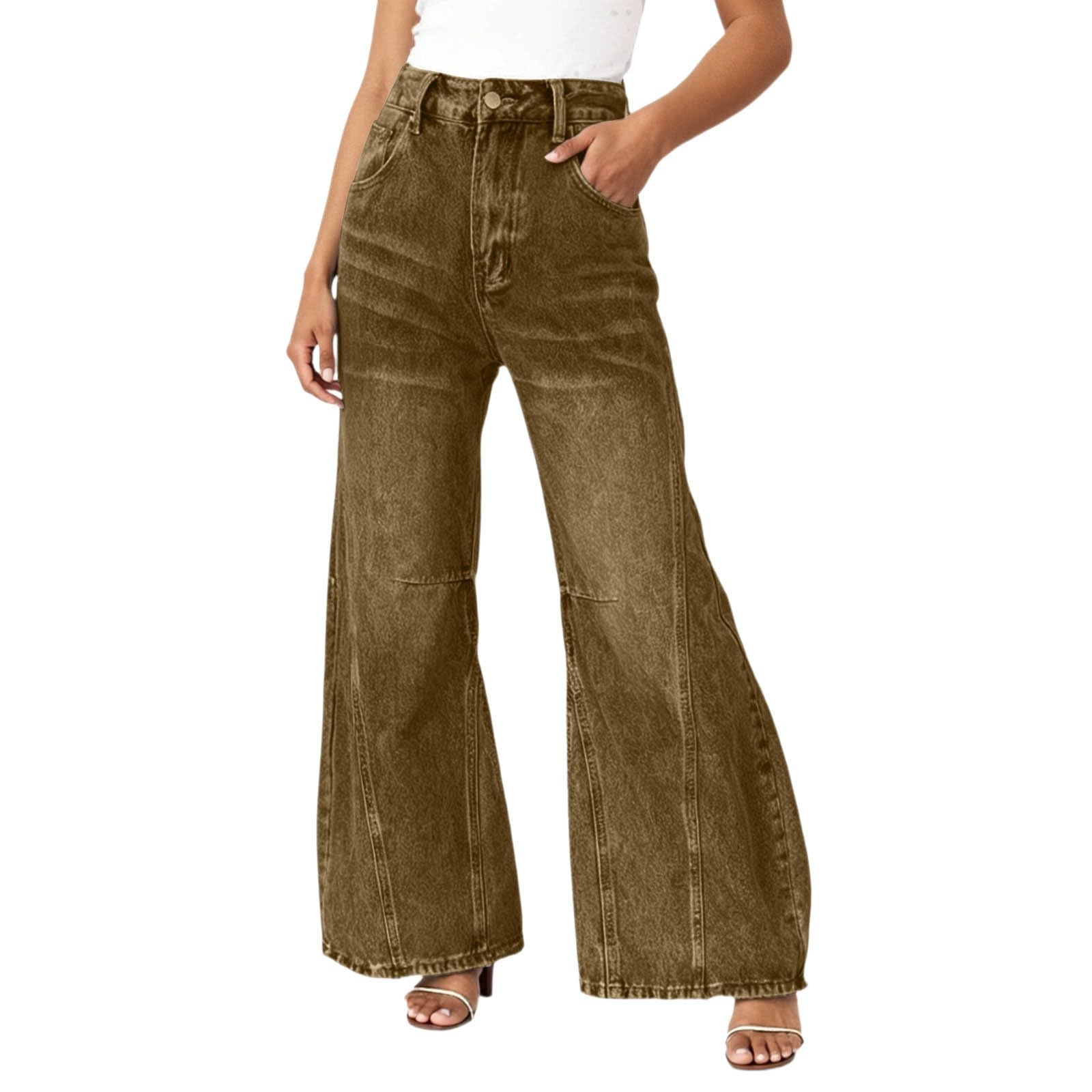Ropa Mujer De Vaqueros Casual Pantalones Vintage Baile Urbano Jeans Anchos Wide Leg Talla Grande Elasticos Cargo Y2K Tallas Grandes