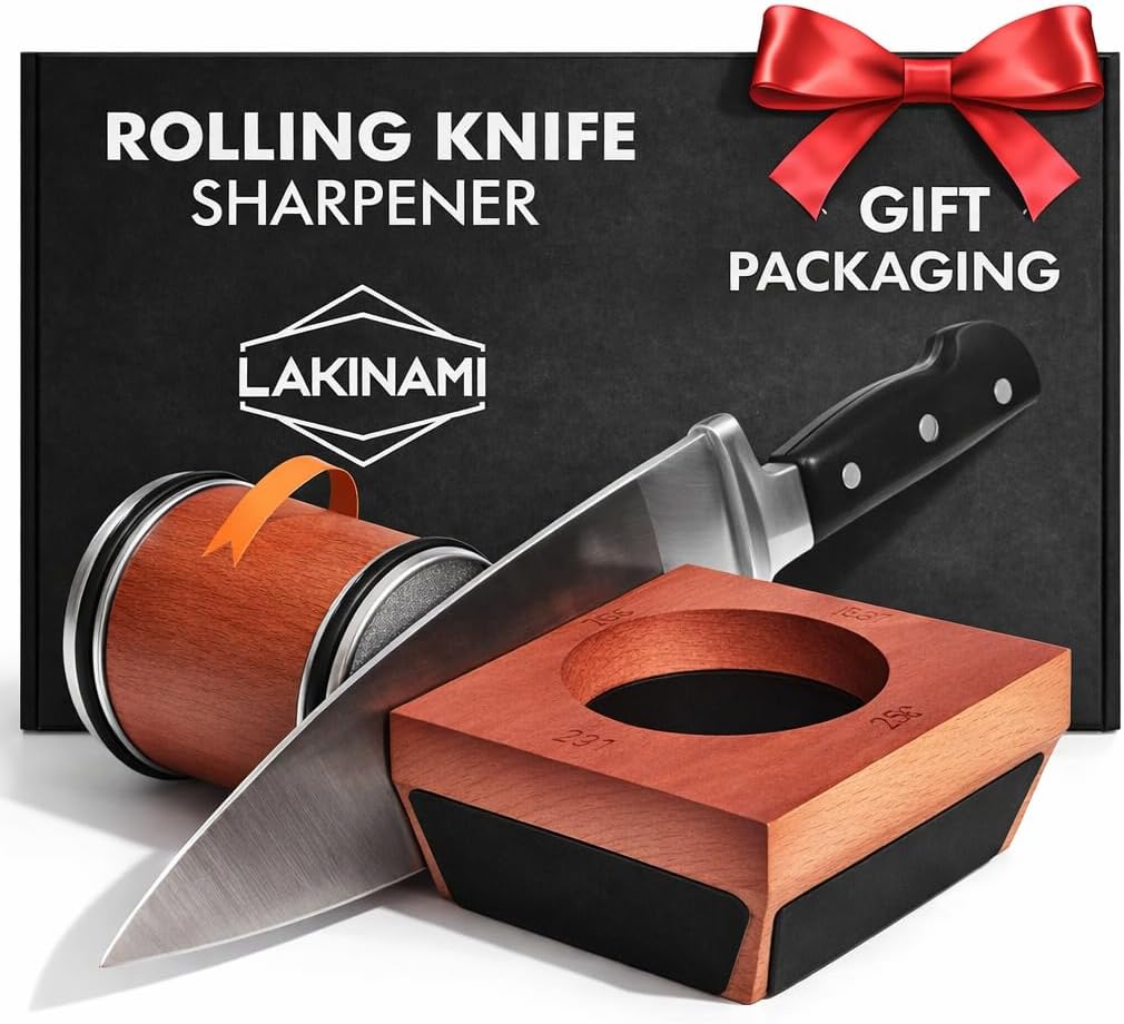 Knife Sharpener, Rolling Knife Sharpener Kit With Magnetic Holder, Kitchen Knife Sharpeners With Diamond Disks, Knife Sharpening Kit With 15, 18, 20 & 22 Degrees, Knife Sharpeners for Kitchen Knives