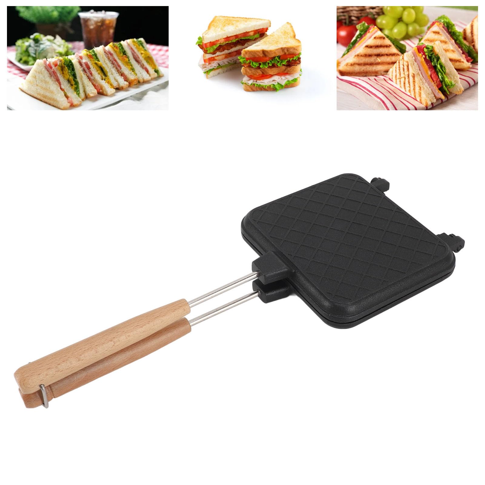 Toastie Maker Doppio Lato Antiaderente per Panini Tostati Padella per Colazione per Fornello a Gas Fornello a Induzione