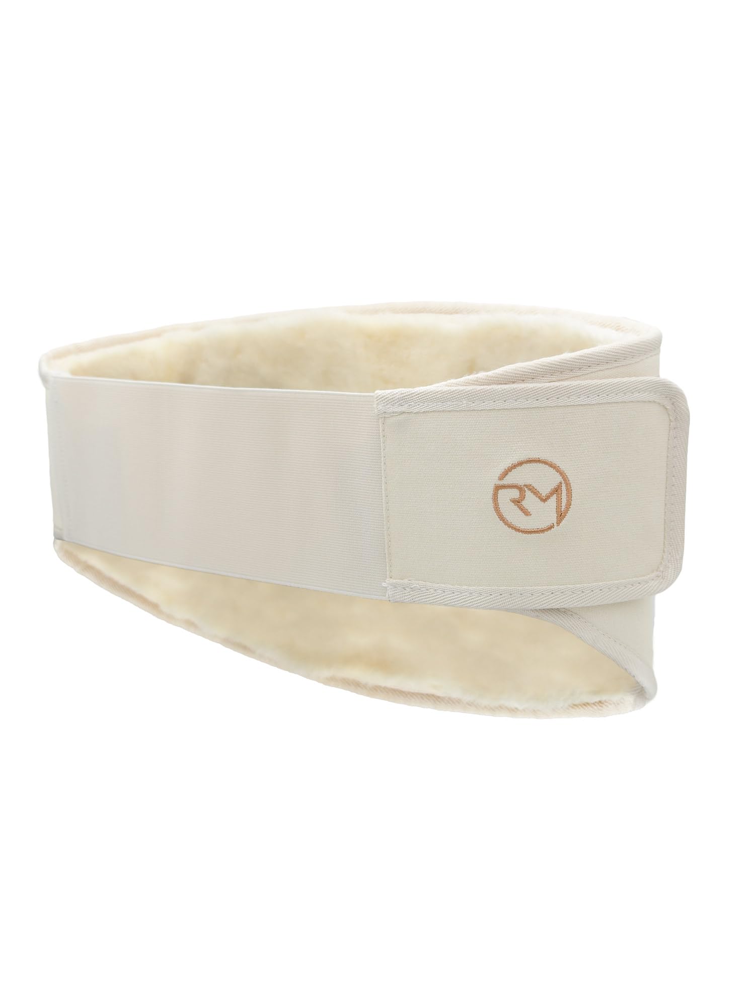 Rohn Moden Lammfell Nierengurt aus Merinowolle, verstellbarer Nierenwärmer aus Schaffell, Öko Rückenwärmer, Flexigurt für Damen und Herren, weicher Thermogurt (Creme, L, 100-130 cm)