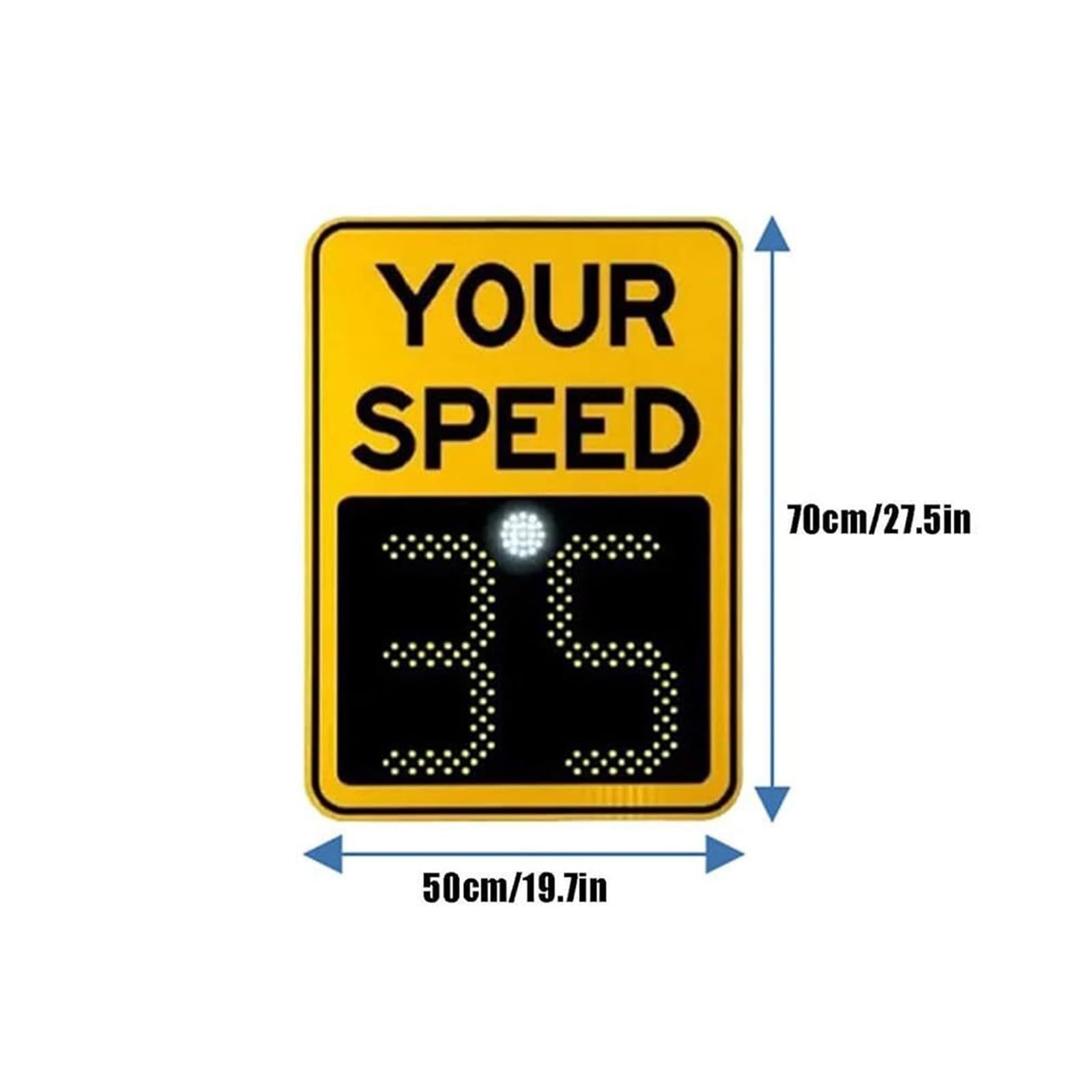 Señal de retroalimentación de velocidad de radar, funciona con energía solar, distancia visual de 300 m, tablero de límite de velocidad LED reflectante de alto brillo para carreteras con velocidad