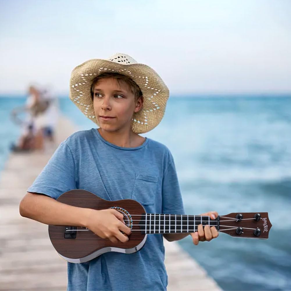 Mini Guitarra Ukelele de Juguete de 4 Cuerdas para Niños, Juguetes de Guitarra para niño pequeños con un simpático Dinosaurio, Ukelele para Niños como Instrumento Musical (A5)