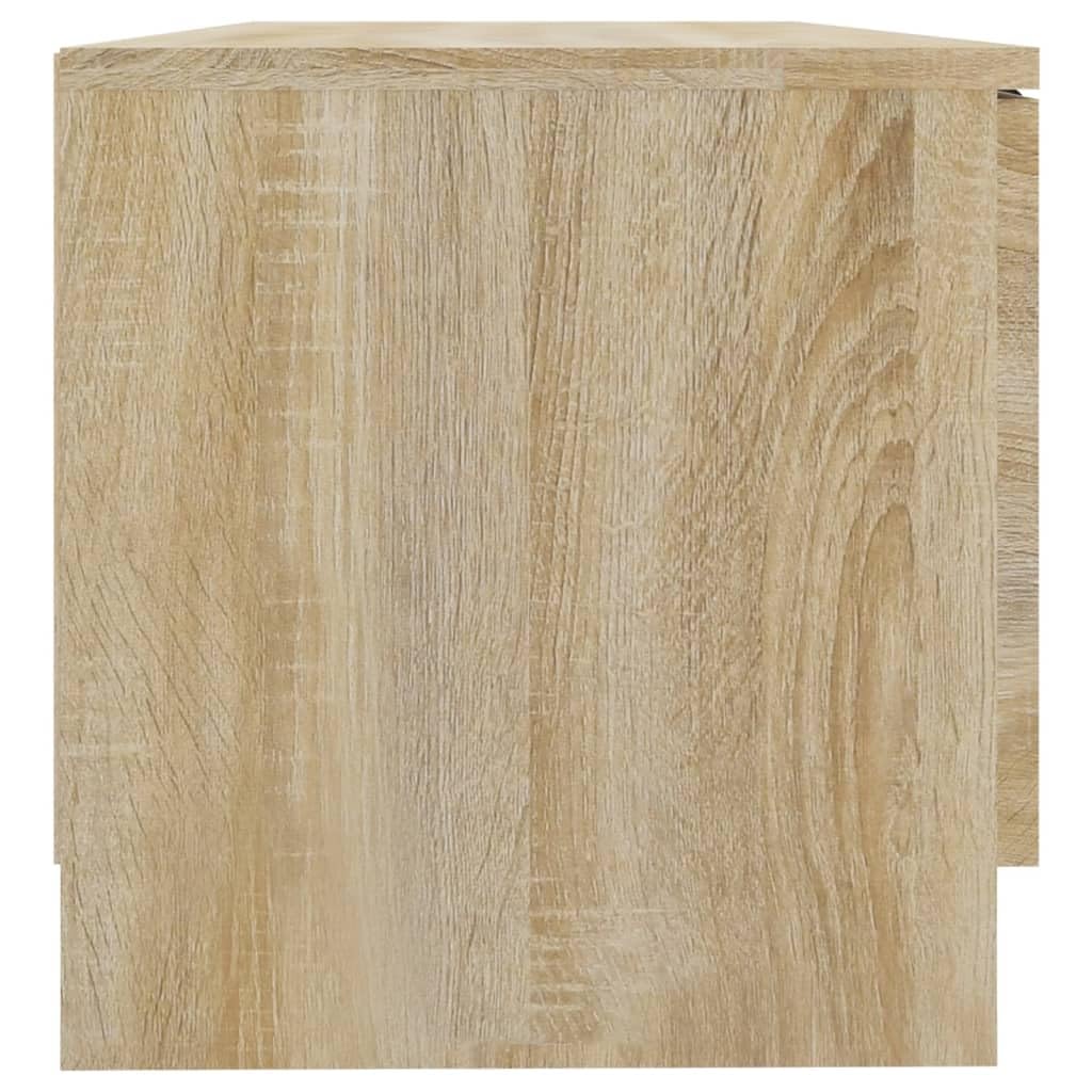 Szafka pod TV, zestaw 2 sztuk, dąb Sonoma 80 x 35 x 36,5 cm, materiał drewnopochodny, konsola medialna z miejscem do przechowywania, do salonu i sypialni