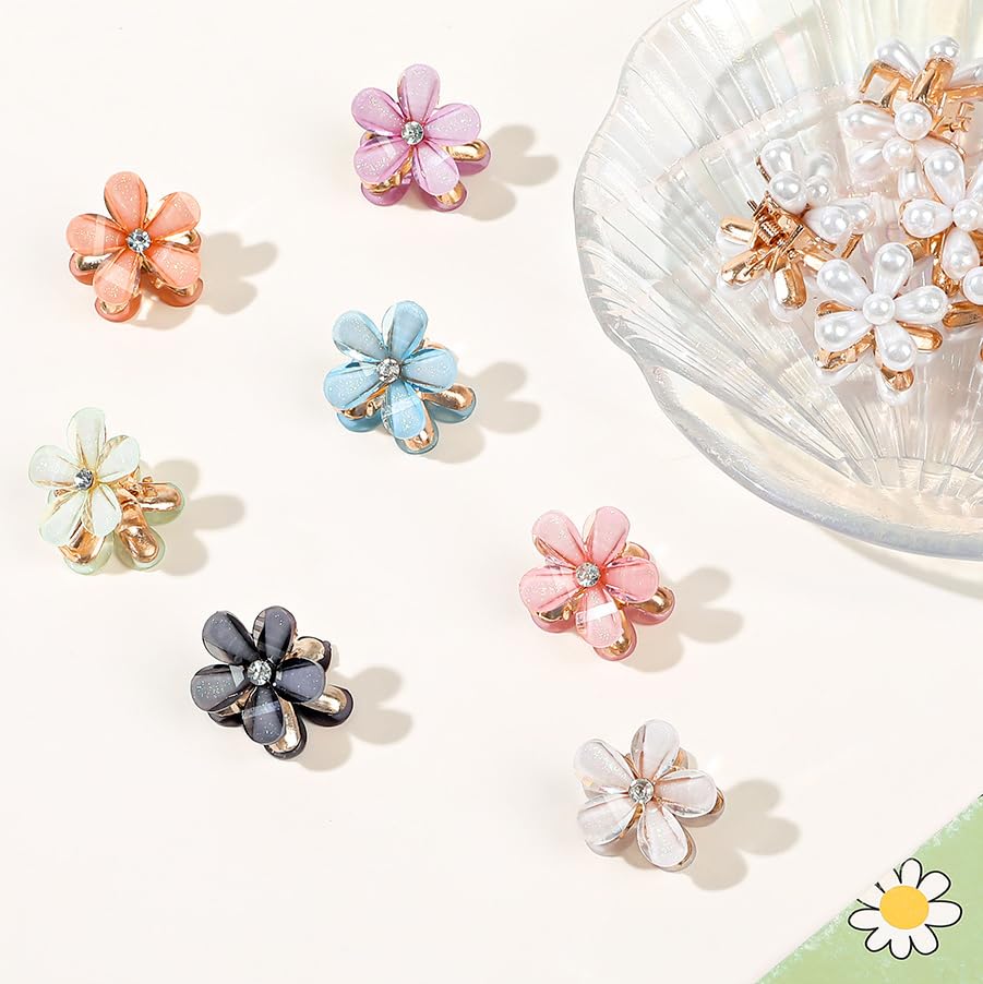 Miniatura 7 de 20 pinzas para el cabello con diseño de flores, pinzas para el cabello de flores pequeñas, pinzas para el cabello para niñas y mujeres, lindos