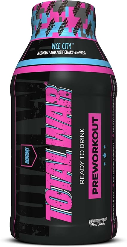 Amazon Com Redcon1 Total War Rtd Ready To Drink Preworkout No Mixing Or Shaker Needed On The Go Energy Caffeine Beta Alanine Increased Energy Increased Focus Increased Stamina