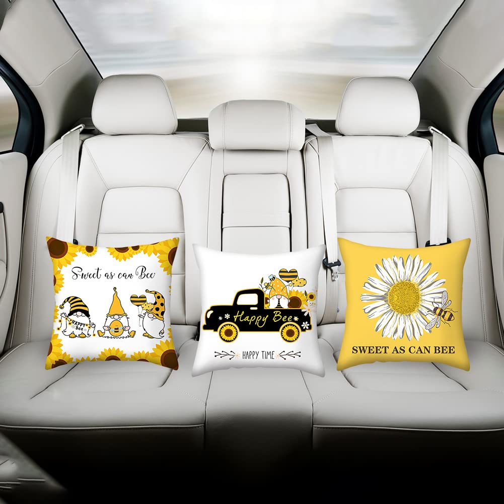 Set di 4 federe per cuscini a nido d'ape, 45,7 x 45,7 cm, morbide e moderne geometrie a tema esagonale, per divano, camera da letto, auto, reversibile, geometrico, rosso, nero, decorative
