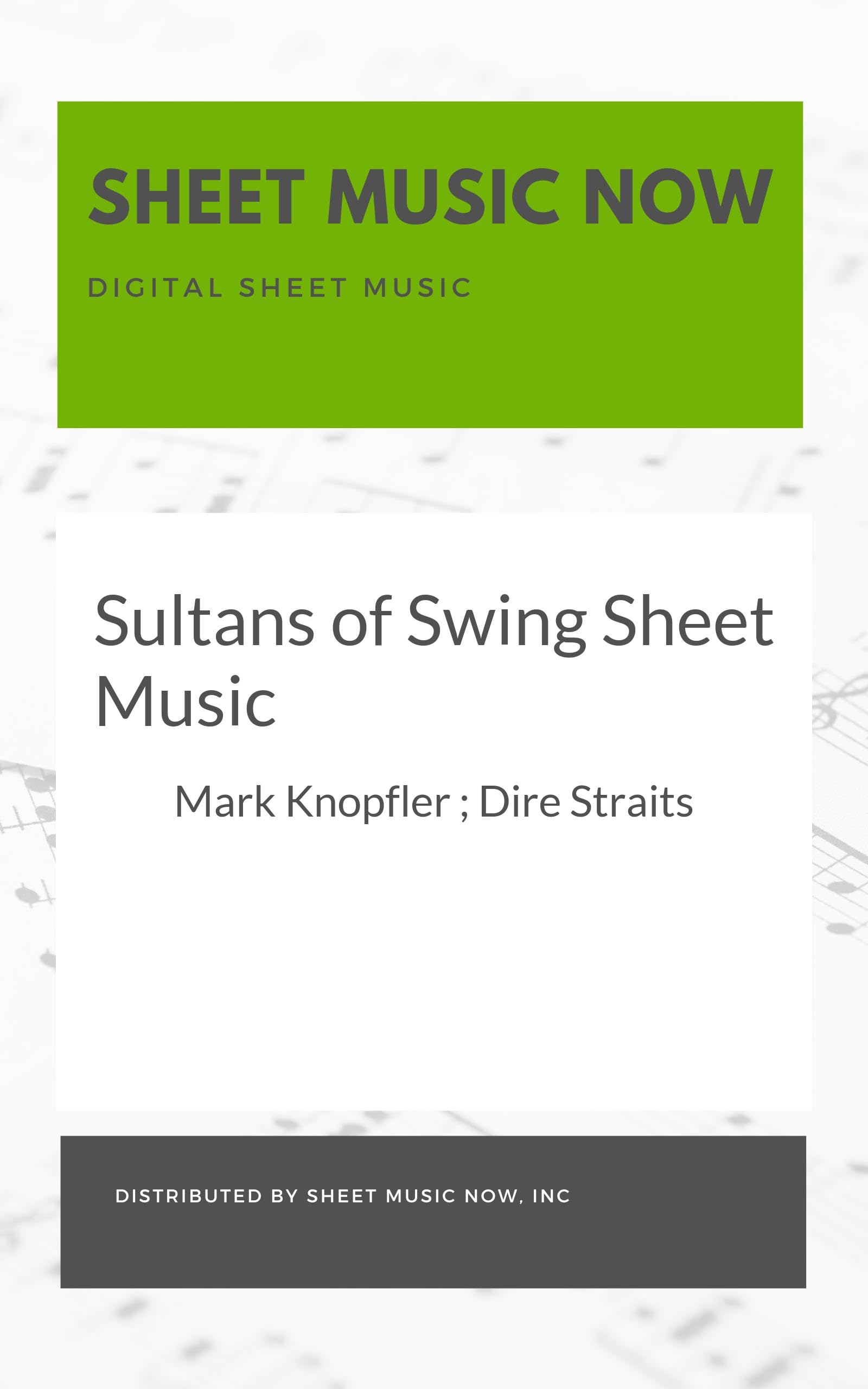 Partition Sultans of Swing Sheet Music en version anglaise pour guitare et piano