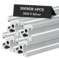 Vista 18 de BELLA BAYS 4 piezas de perfil de extrusión de aluminio ranura V de 15.75 pulgadas 400mm 2020 estándar europeo anodizado plateado guía de riel lineal