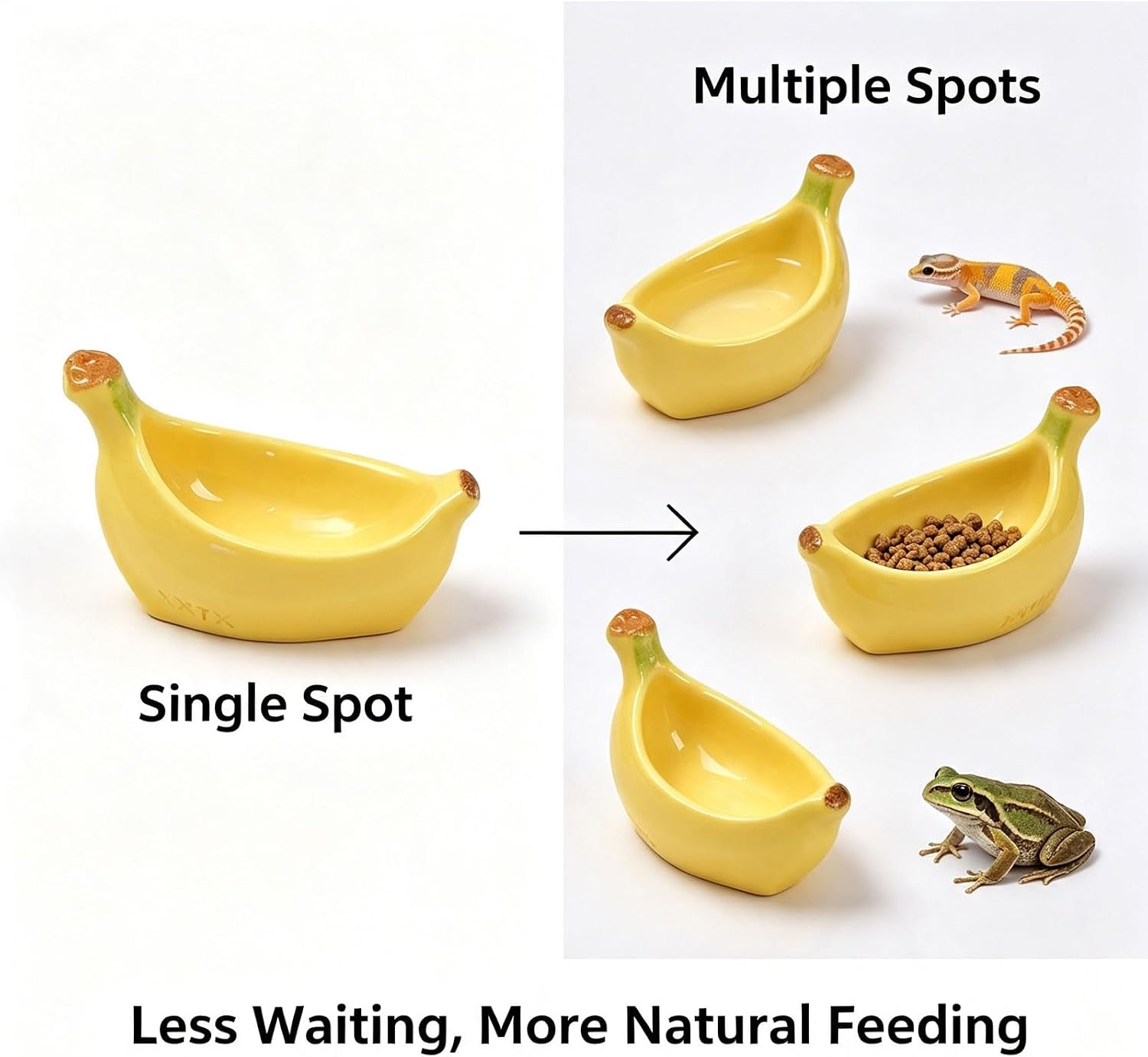 10 Pack Mini Banana Reptile Water Bowls, Tiny Resin Drinking Dish with Adhesive Stickers, Cute Small Water Station Accessories for Mini Reptiles, Amphibians, Tarantulas, Juvenile Geckos, Hermit Crabs image 3