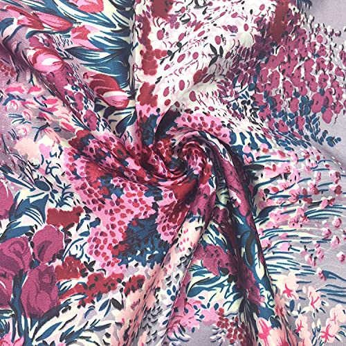 YOUR SMILE Polyester Scarf Women’s Fashion Pattern Large Square Satin Headscarf 35''x35''3