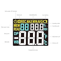 Vista 8 de Protmex PT618 Medidor de Temperatura y Humedad, Termómetro Higrómetro con Ambiente, Punto de Rocío, Bulbo Húmedo para Interior/Exterior MÍN, MÁX