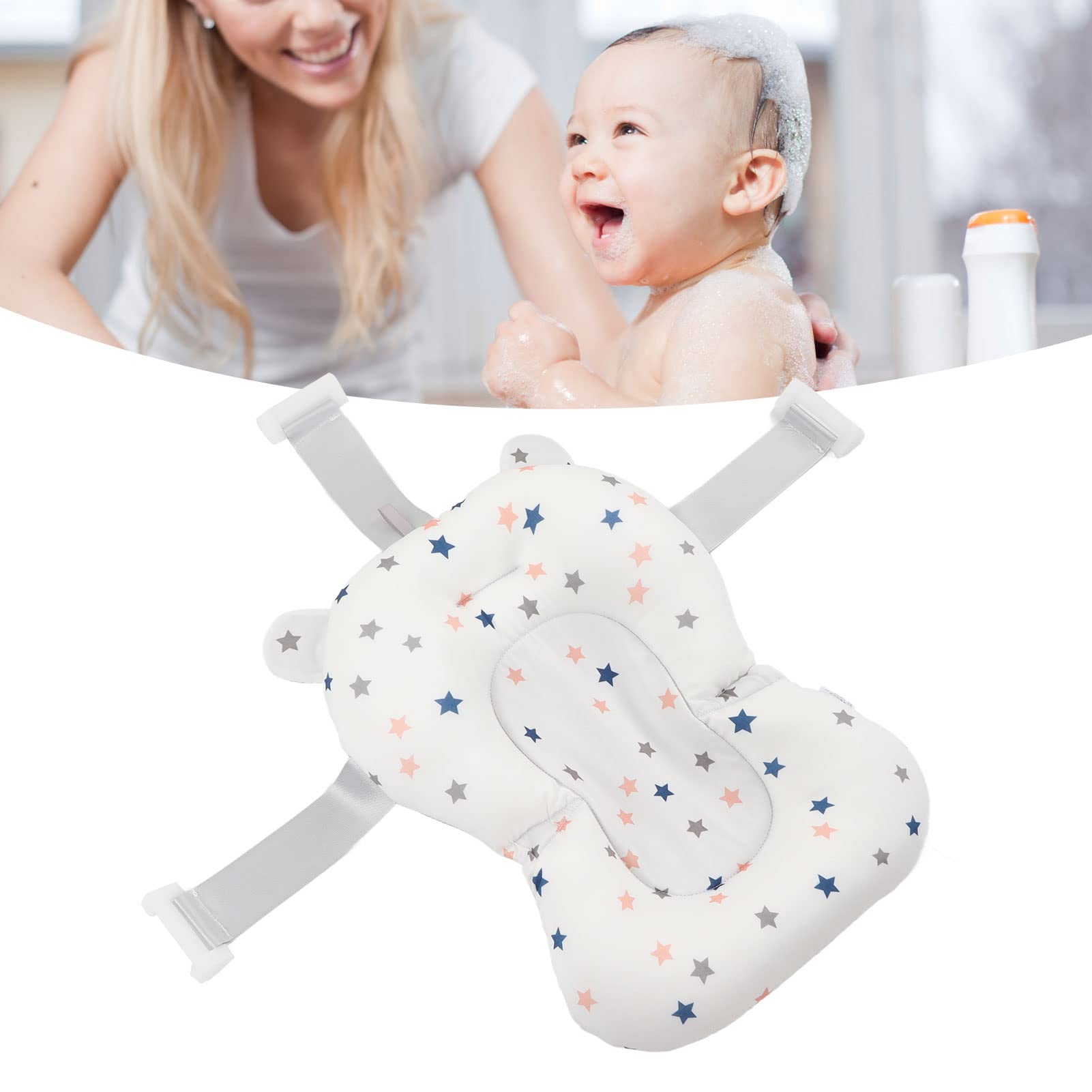 Siège de Bain pour bébé, Tapis de Bain pour bébé, Coussin de Bain pour bébé, Filet de Support de Bain pour bébé, Oreiller Flottant pour nouveau-né, Tapis de Bain pour nouveau-né