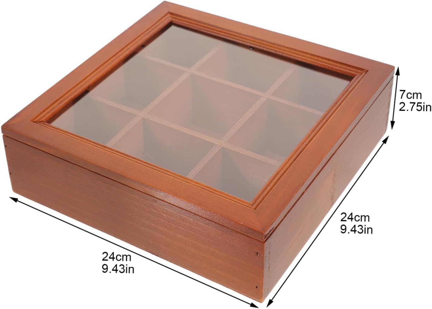 COLLBATH Desktop Tea Bag Organizer Box Multi Compartment Storage Container for Tea Bags and Sugar Packets and Design for Neat Coffee Bar