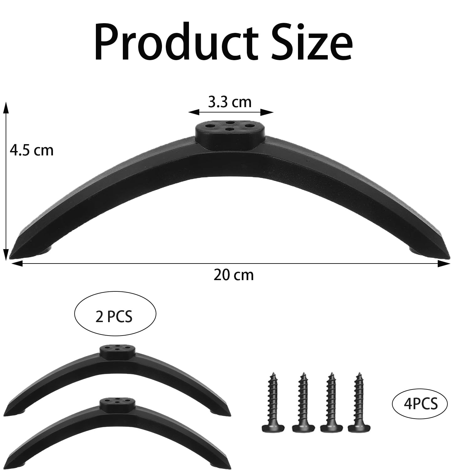 2 PCS Universal TV Stand Legs,Replacement Feet for 24-55 inch Televisions, Anti-Slip Plastic Base,Replacement TV Stand Legs Install,for Samsung LG Sony TCL Flat Screen TV. — view 2