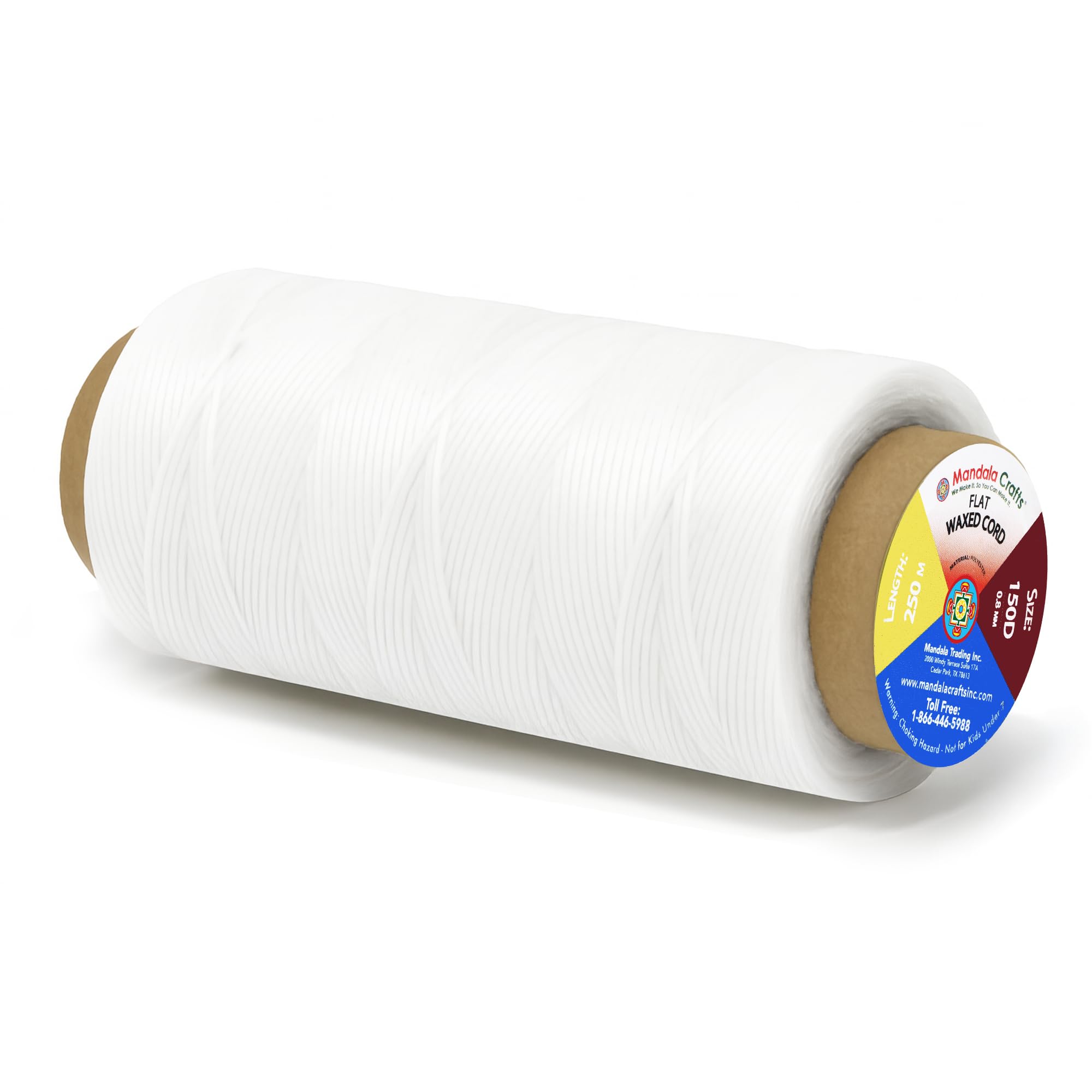 Amazon.com: Mandala Crafts White Flat Waxed Thread for Leather