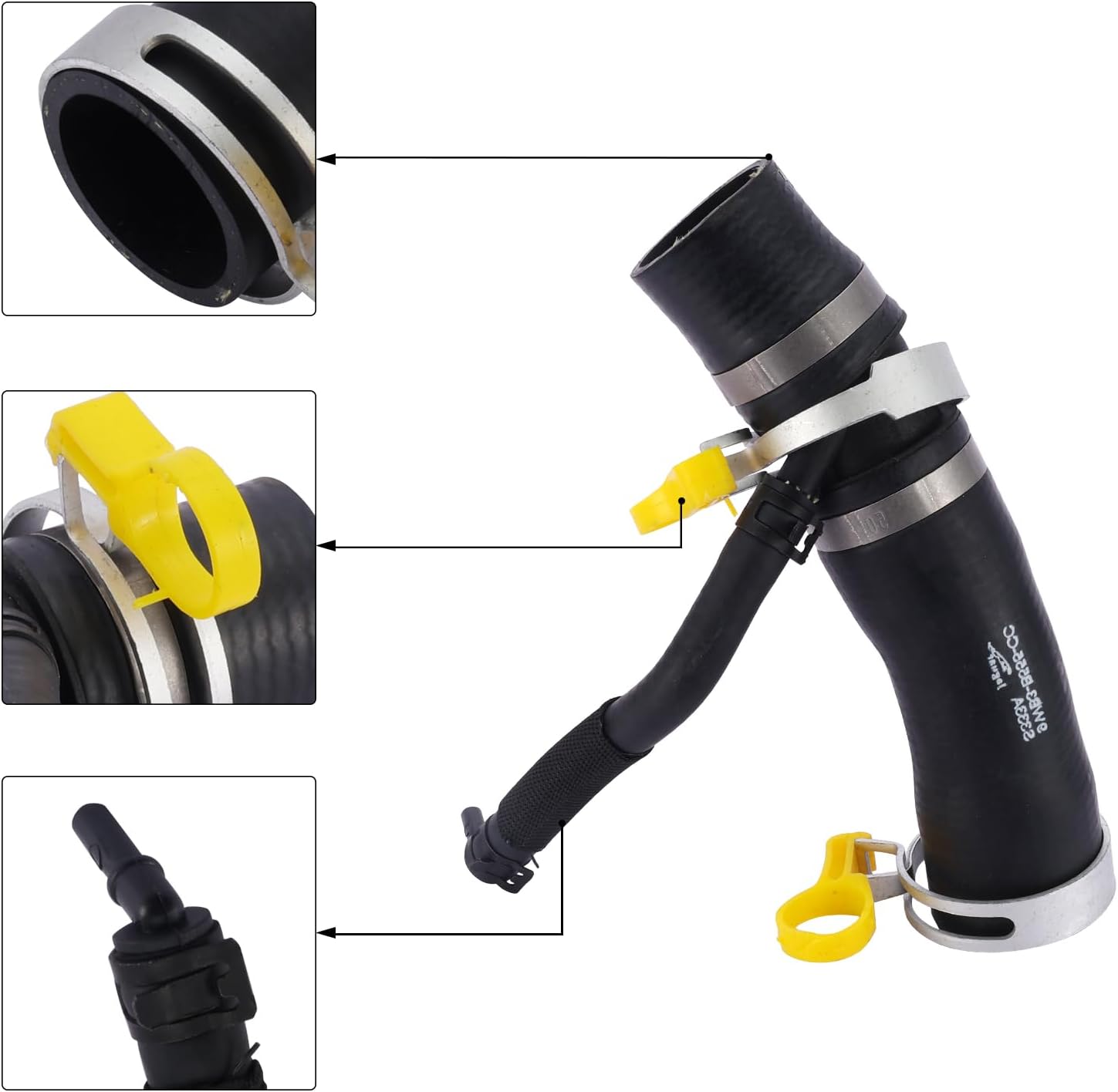 (OEM Part) LR090630 LR092992 AJ813917 Engine Coolant Pipe Water Outlet Tube for 2014-2023 Land Rover Range Rover Sport Velar Discovery Defender 110 90 Radiator Coolant Flange