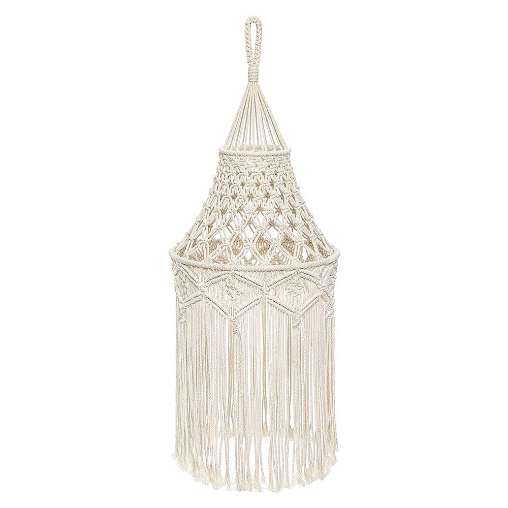 SovelyBoFanMacrame Lamp Shade Hanging Pendant Light Cover Modern Office Bedroom Living Room Nursery Dorm Room Bohemian Home Decor