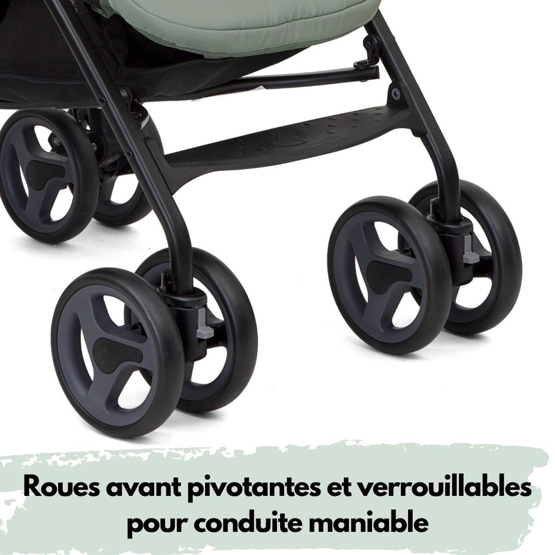 Joie Nitro LX Poussette Canne Légère et Compacte, Poussette Voyage Pliable 7,7 kg, Dossier Inclinable Position Allongée, Suspension Intégrale, Inclus Habillage Pluie et Moustiquaire, Vert Laurier