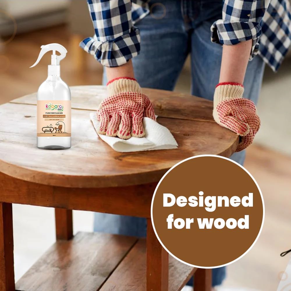 Koparo Natural Wood Furniture Cleaner Spray | Cleaner And Conditioner | Cleans Conditions And Protects Wooden Surfaces | Plant Based Eco Friendly Non Toxic | Cupboards Cabinets Antiques | 300Ml 2