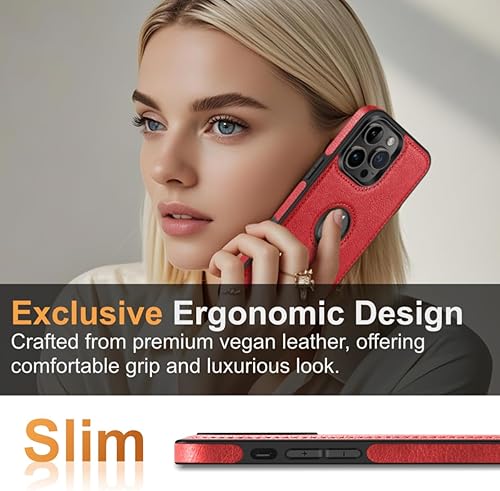 Miniatura 9 de Logo Visible Compatible con iPhone 13 Pro Max Funda de cuero vegano de lujo Ultra Slim Business Cover 2021 6.7 pulgadas (azul)