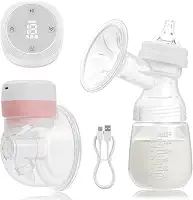 Bomba De Tirar Leite Elétrica, Coletor De Leite Materno Mãos Livres, Bomba de Mama Wearable Portátil, Livre de BPA, 3 Modos e 19 Níveis, Rosa
