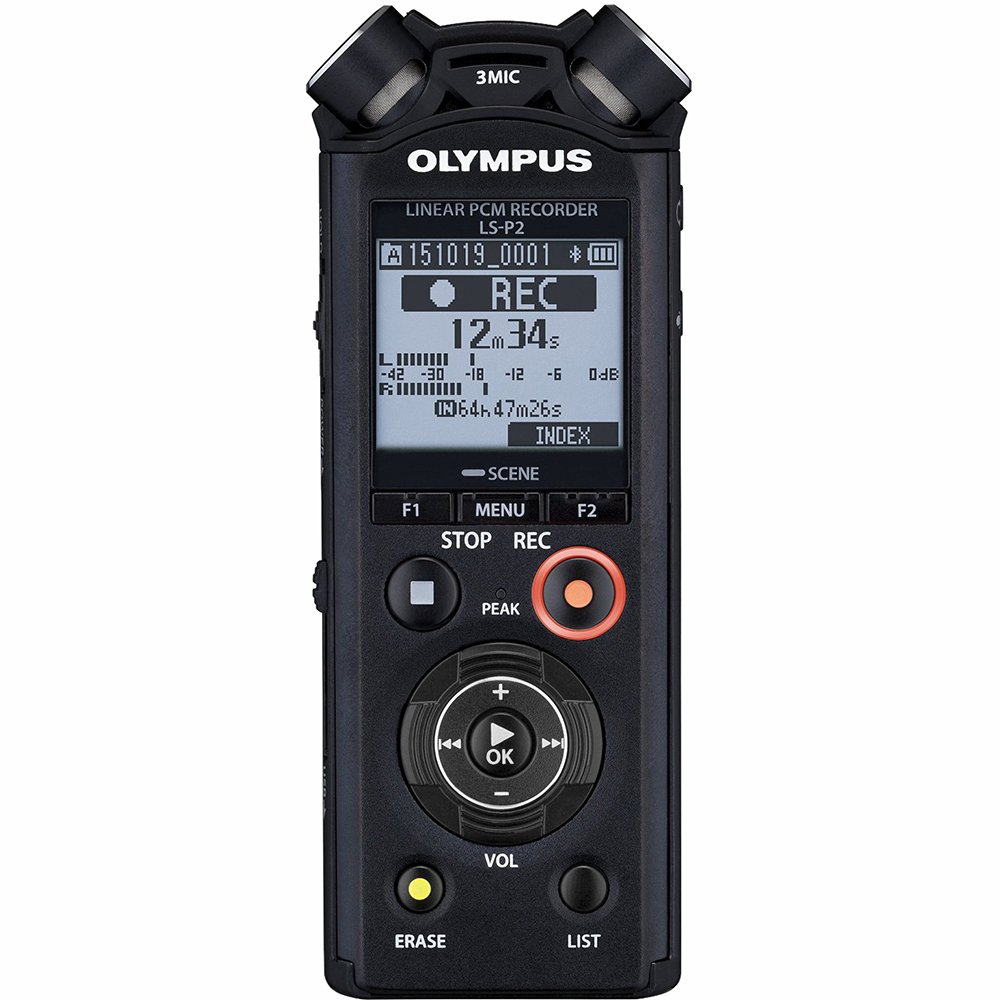 OLYMPUSボイスレコーダー LS-P2 Olympus LS-P2 Memoria Interna y Tarjeta de Memoria Negro