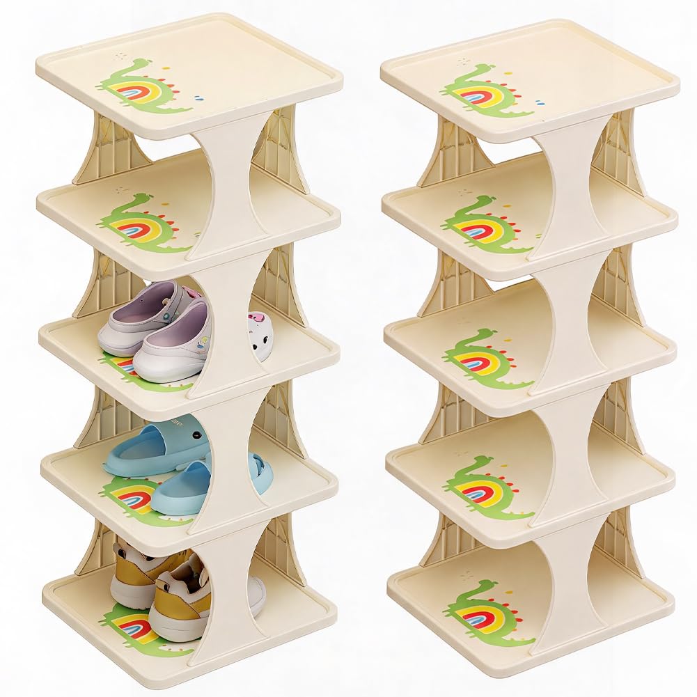 DASIAUTOEM Kleines Schuhregal, Standregal mit 5 Ebenen,faltbar Schuh-Organizer,platzsparend, für Eingangsbereich, Schlafzimmer, Schrank, Wohnzimmerecke, Keine Installation erforderlich.
