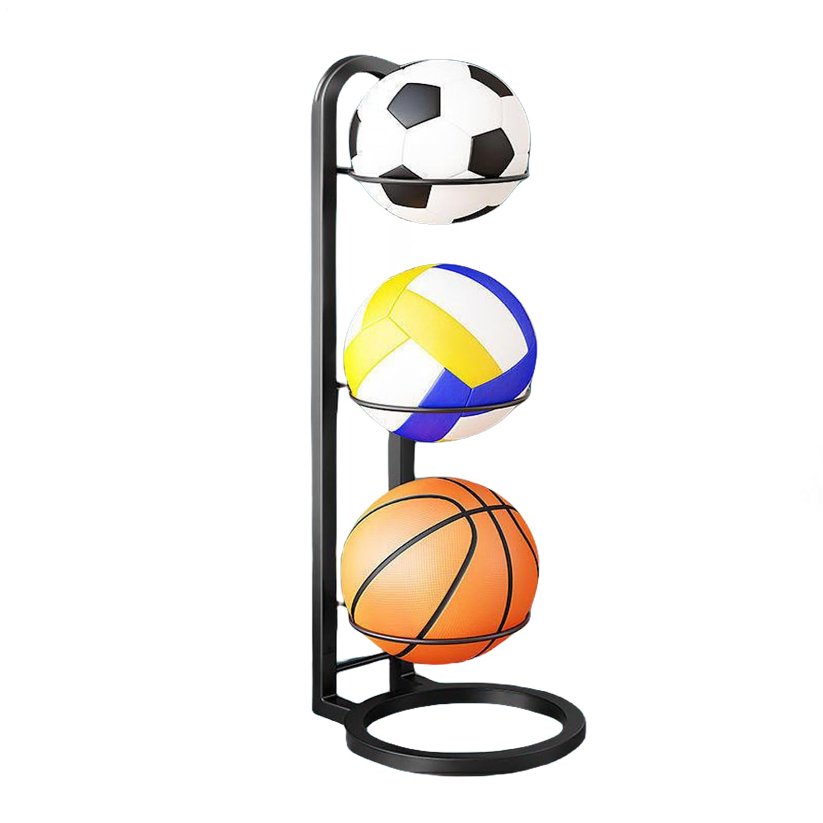 Almacenamiento Vertical De Pelotas | Estante Almacenaje Para Balones De Futbol Baloncesto En Hierro Fundido| Estantería Vertical Para Pelotas, Multicapa Soporte Para Balones De Futbol Baloncesto Rugby — view 9