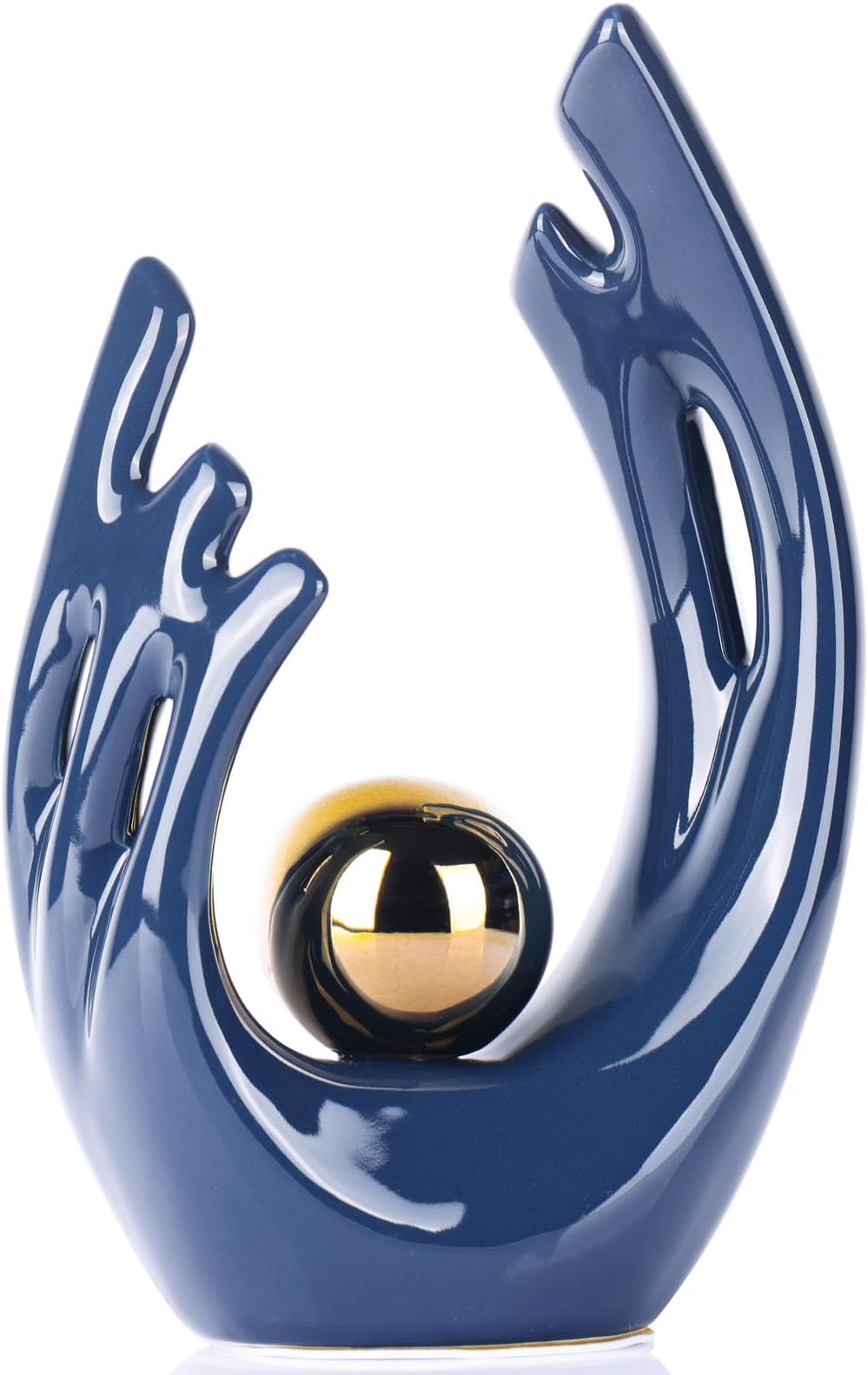 Amazon.com: Blue and Gold Home Decor Accent- 2pcs,Modern Abstract Art ...