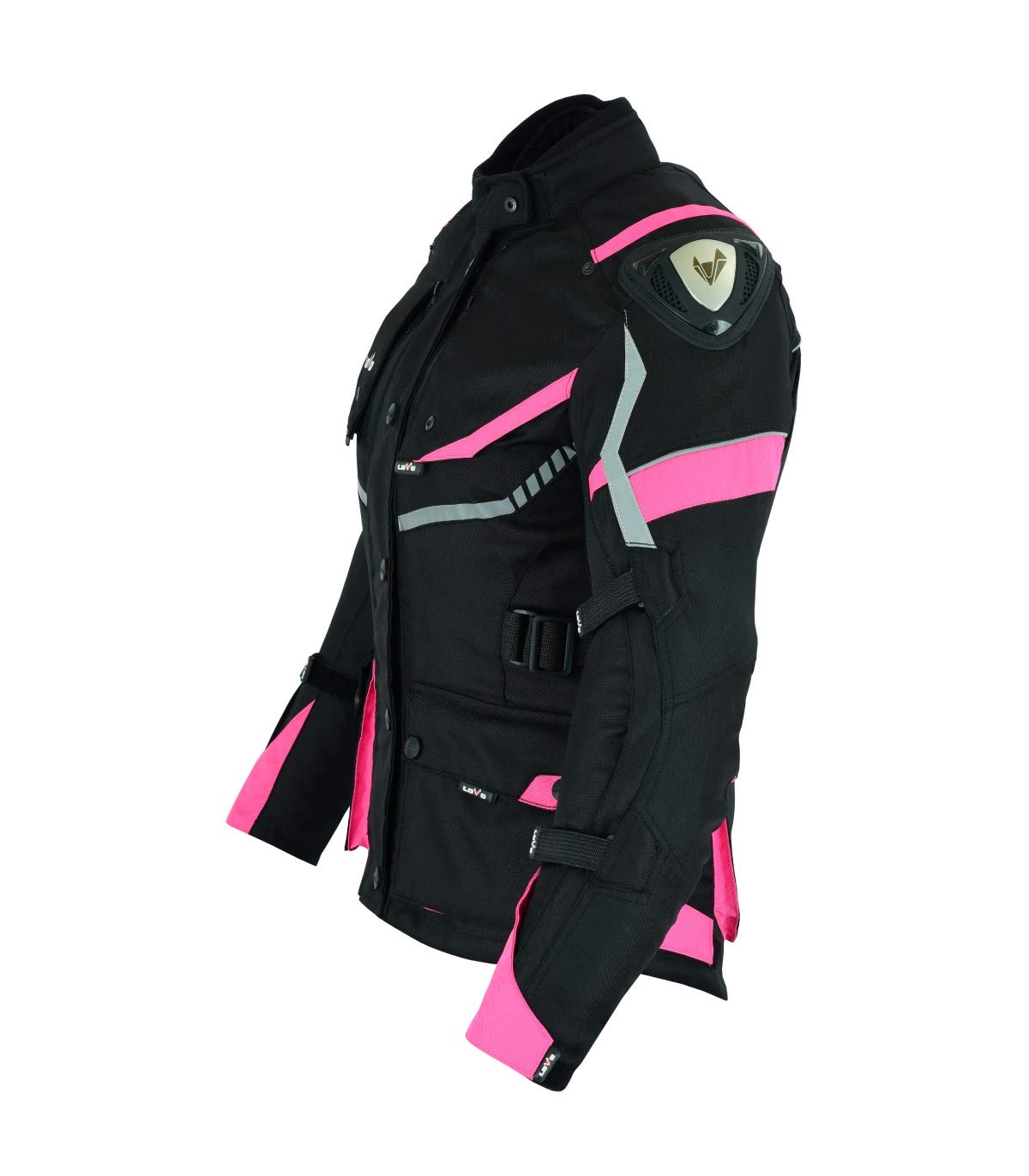 LOVO - Chaqueta Moto Tricapa 4 Estaciones Mujer - Chaqueta Moto Mujer Verano e Invierno con Protecciones - Longitud 3/4 Impermeable y Transpirable- Ideal para Ciudad, Carretera y Todas las Estaciones