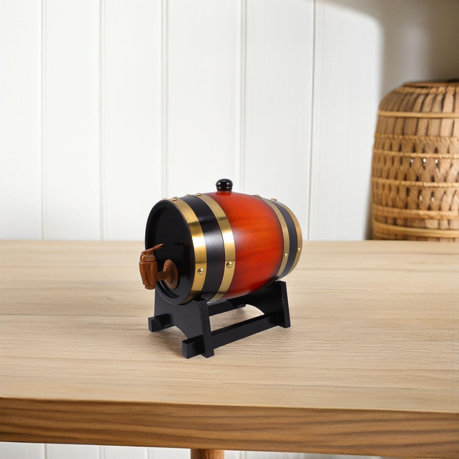 OSALADI Barril de Madera con Soporte y Grifo para Bebidas