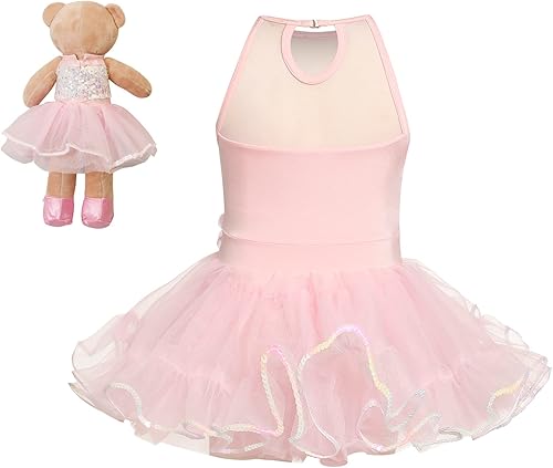 Miniatura 2 de Phineein Vestido de ballet para niños, leotardo con falda y oso de peluche a juego, regalo para niñas