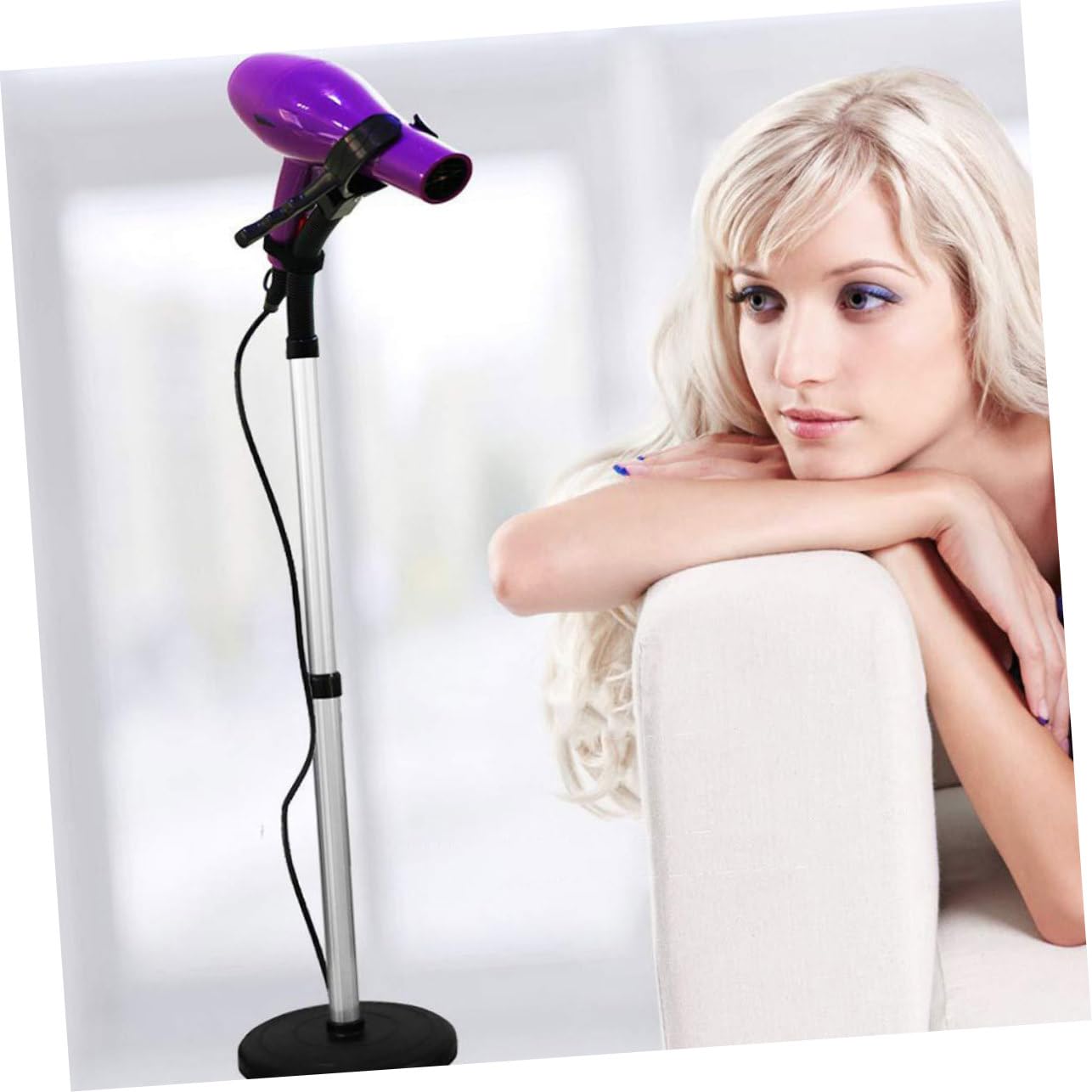 BESTYASH Soporte para Secador de Pelo Giratorio 360 Grados Soporte de Almacenamiento Inoxidable Organizador para Peluquería para Salones y