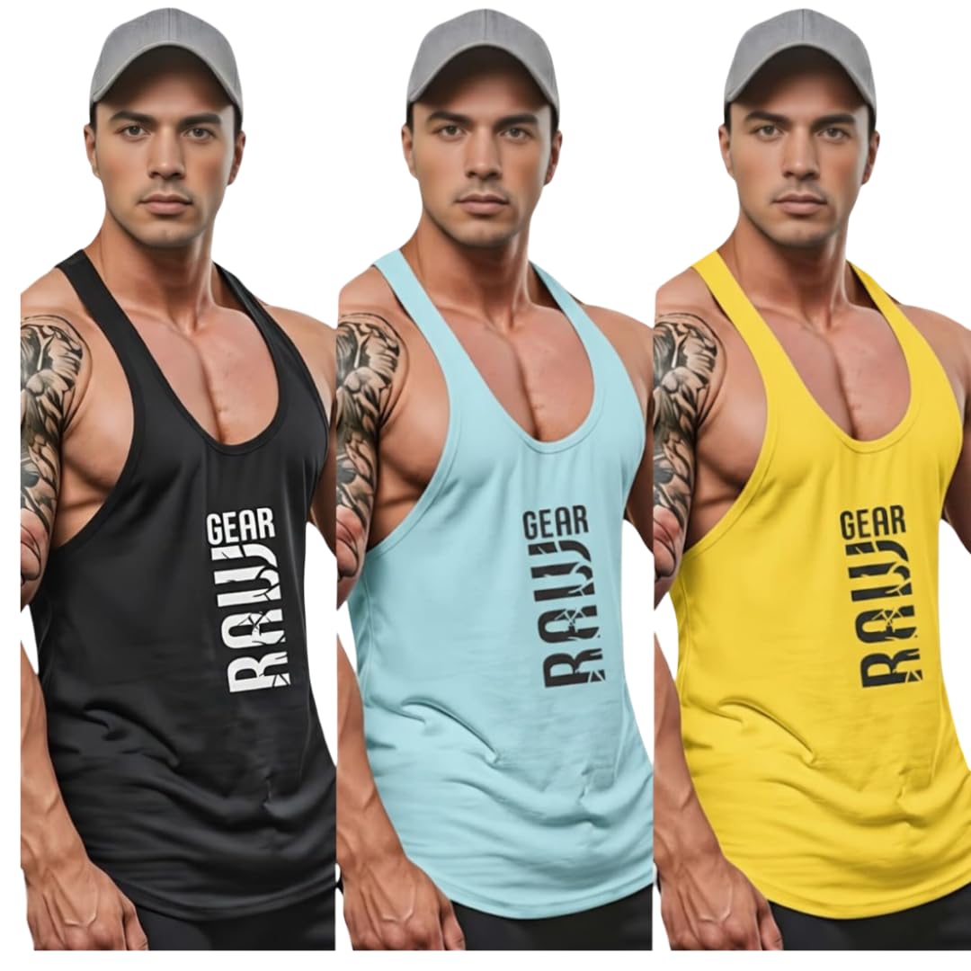 furrr Men's Round Neck, Sleeveless, Super Combed Gym Vest (Pack of 3)-picture-31