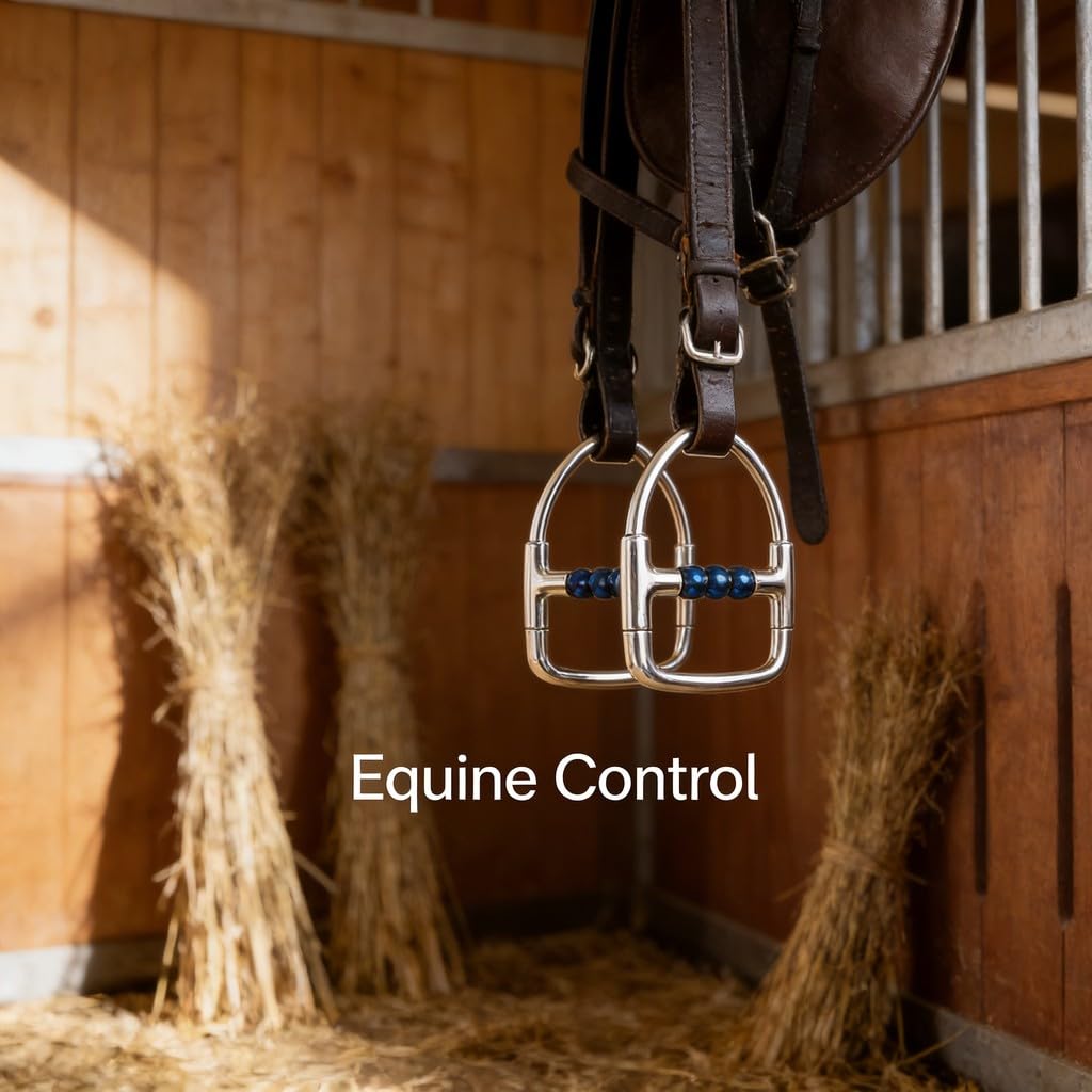 Mors Cheval en Acier Inoxydable 125mm, Mors D Anneau sous, Mors Anti Morsure - Haute Résistance, Lisse, Contrôle Facilité pour Équitation Shetland Verdun