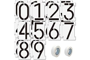Street Number Stencils, 20PCS 5 Inch Number Curb Stencil Kit Reusable Plastic...