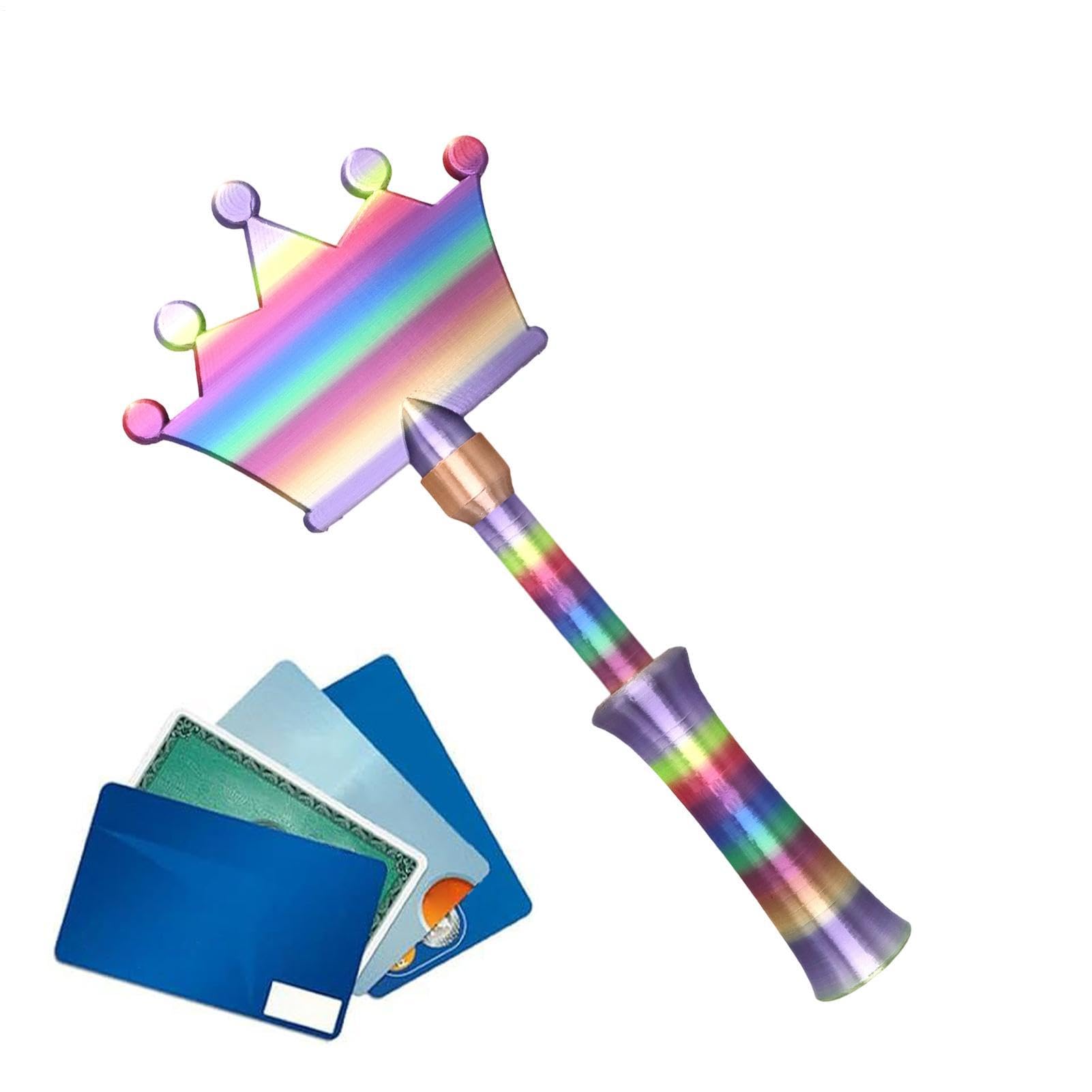 Glugahrif Kreditkarten-Zahlstab Tragbare kontaktlose Hülle | Kartenhalter mit Zahlstab für Damen Herren Supermarkt Laden Cafe Shopping Reise Teleskopmodell- Regenbogen