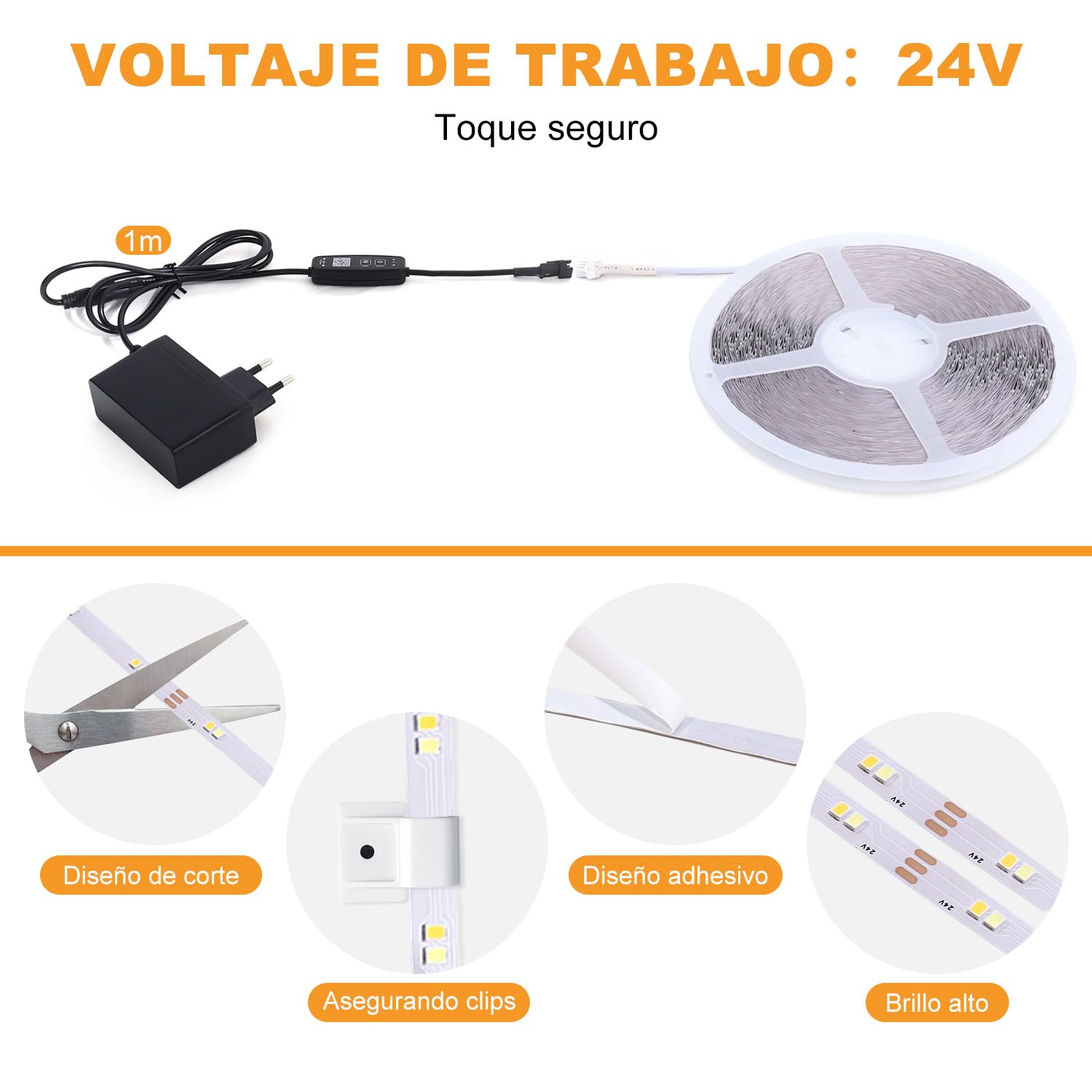 30M Tira Led Blanca, 3000K-6500K Blanco Cálido a Blanco Frío, Tira de Led App Inteligente, 24V Para Decoración Interior (3000-6500, 30m)