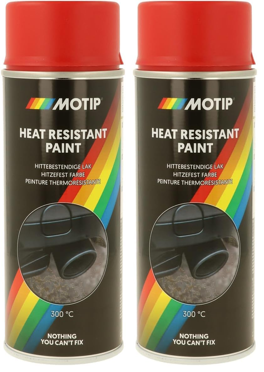 MOTIP Peinture Haute-Température - Rouge - 400ml (Lot de 2)