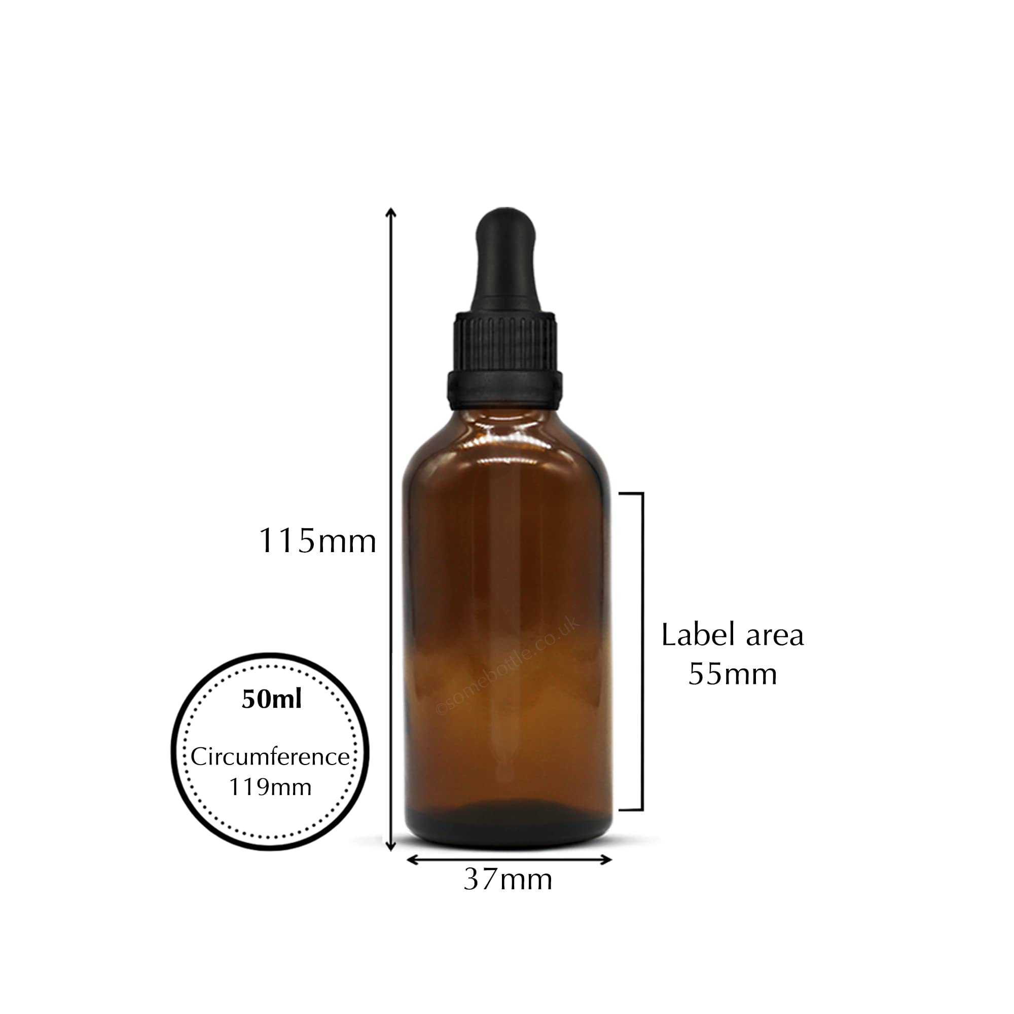 105 x 50 ml bernsteinfarbene Glasflaschen mit Glas-Augentropfer, manipulationssichere Pipetten, Großhandel, bernsteinfarbene Glas-Tropfflaschen, nachfüllbar, für ätherische Öle, Parfüm, Chemie, Labor