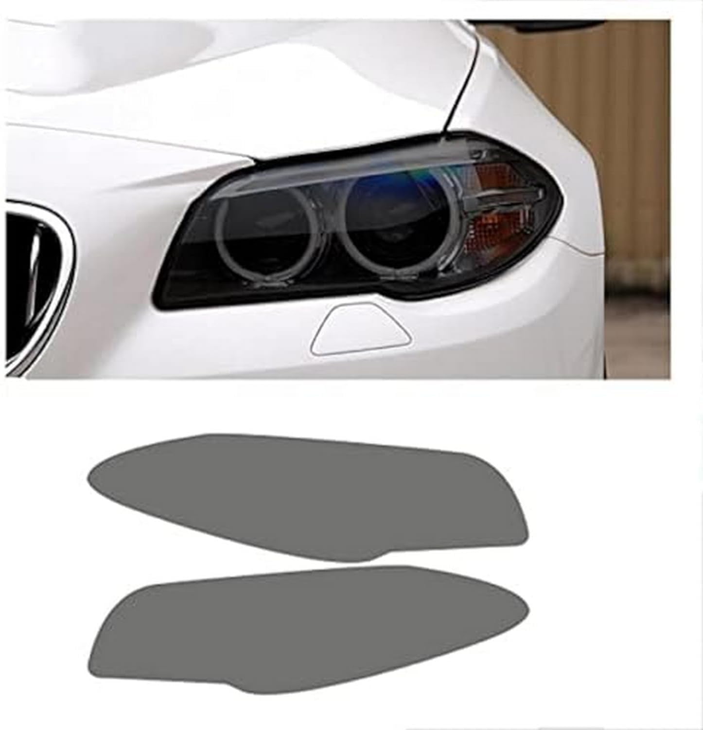 SamLng Car Front Light Film for BMW 5 Series F10 F11 2010-2016 Car Headlight Protective Film Front Light Transparent Blackened TPU Sticker Car Headlight Protective Film
