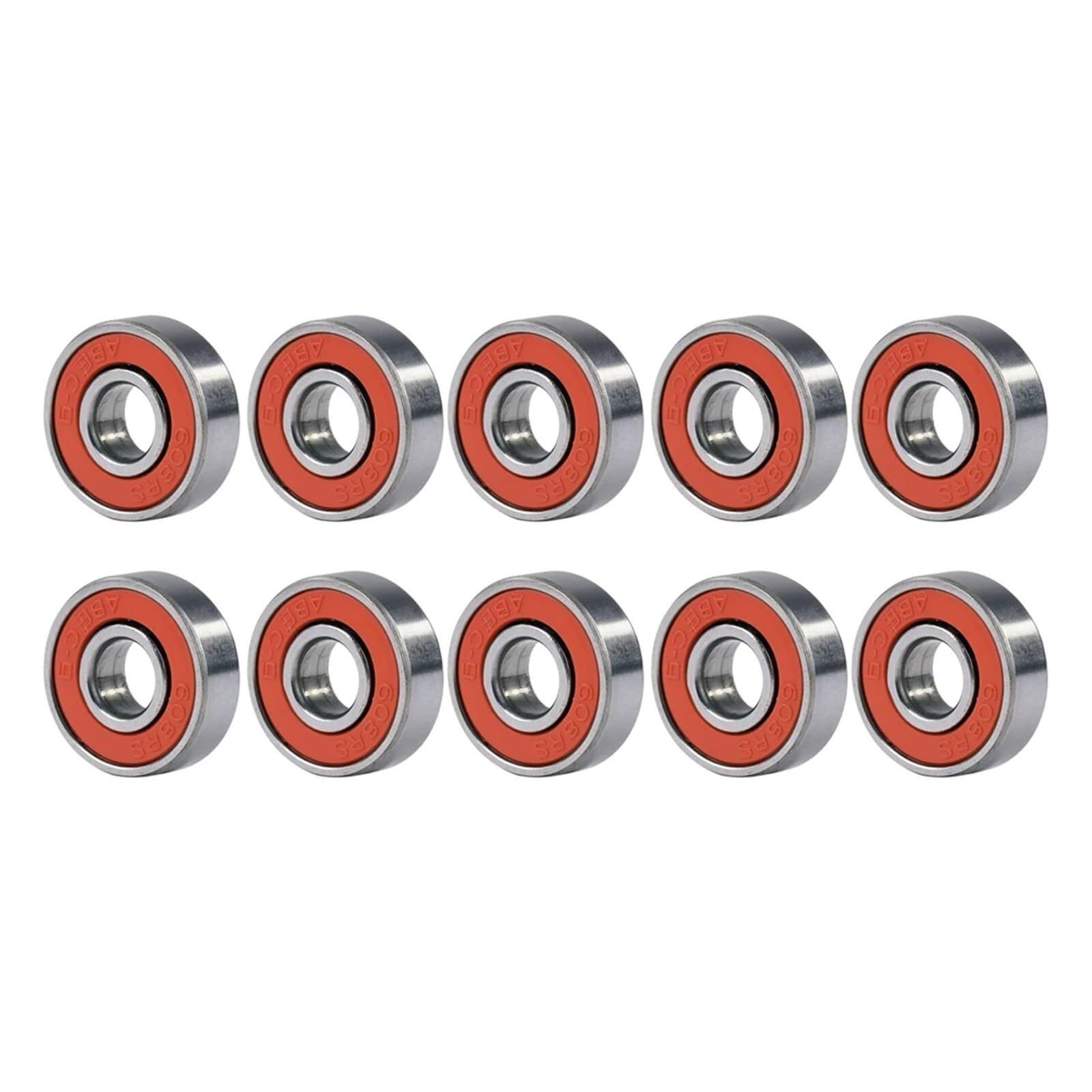 10 Stück Inline-Skate-Lager, tiefe Rillenkugel, 608RS, ABEC-9-Kugellager, Kohlenstoffstahl, Longboard-Lager for Skateboards (grün) - Dichtungssatz-Sortiment(Green)