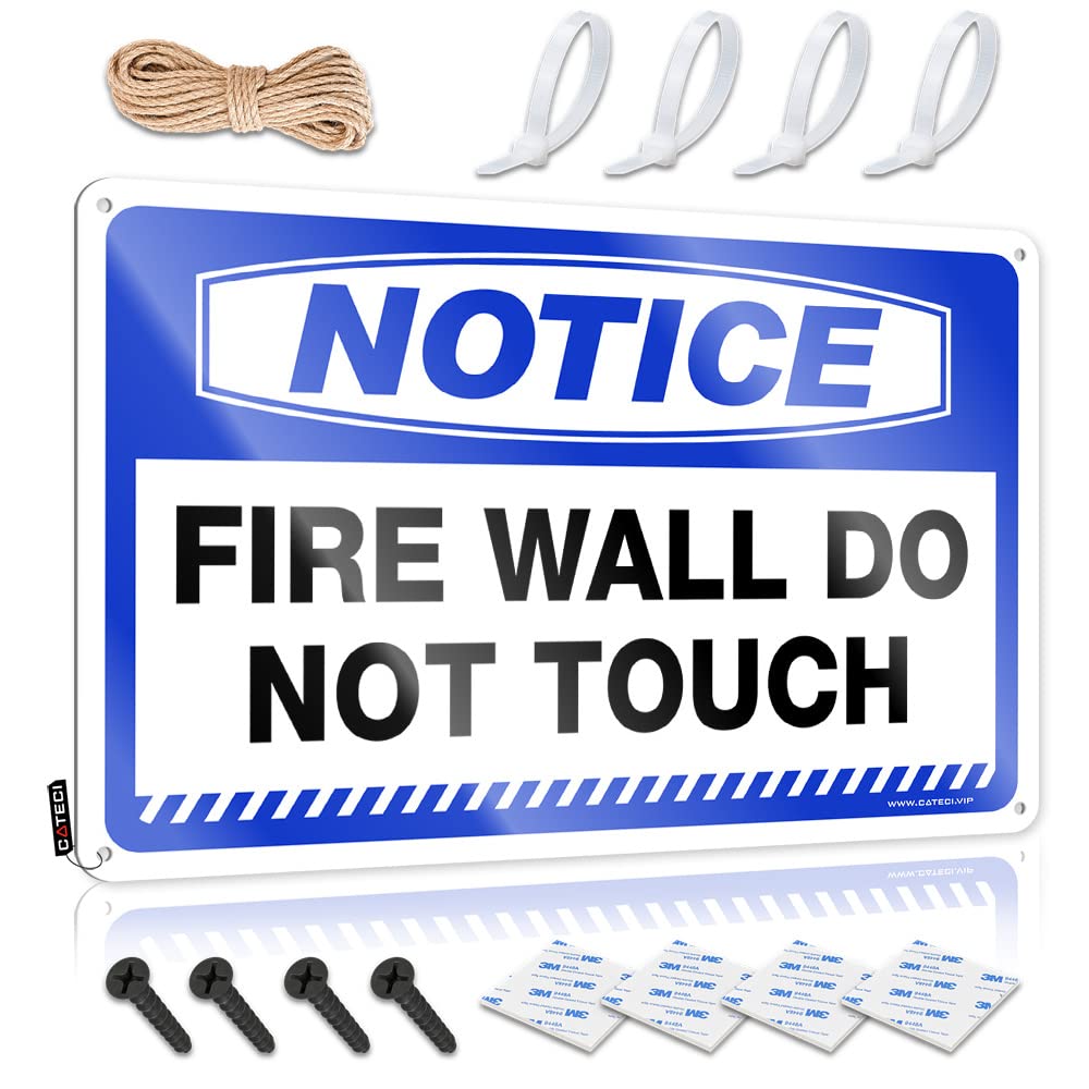 IBWNBBUSN Man Cave Wall Decor Notice Fire Wall Do Not Touch Tin Sign Home Bar Tin Sign Metal Tin Sign Retro(20X30CM)