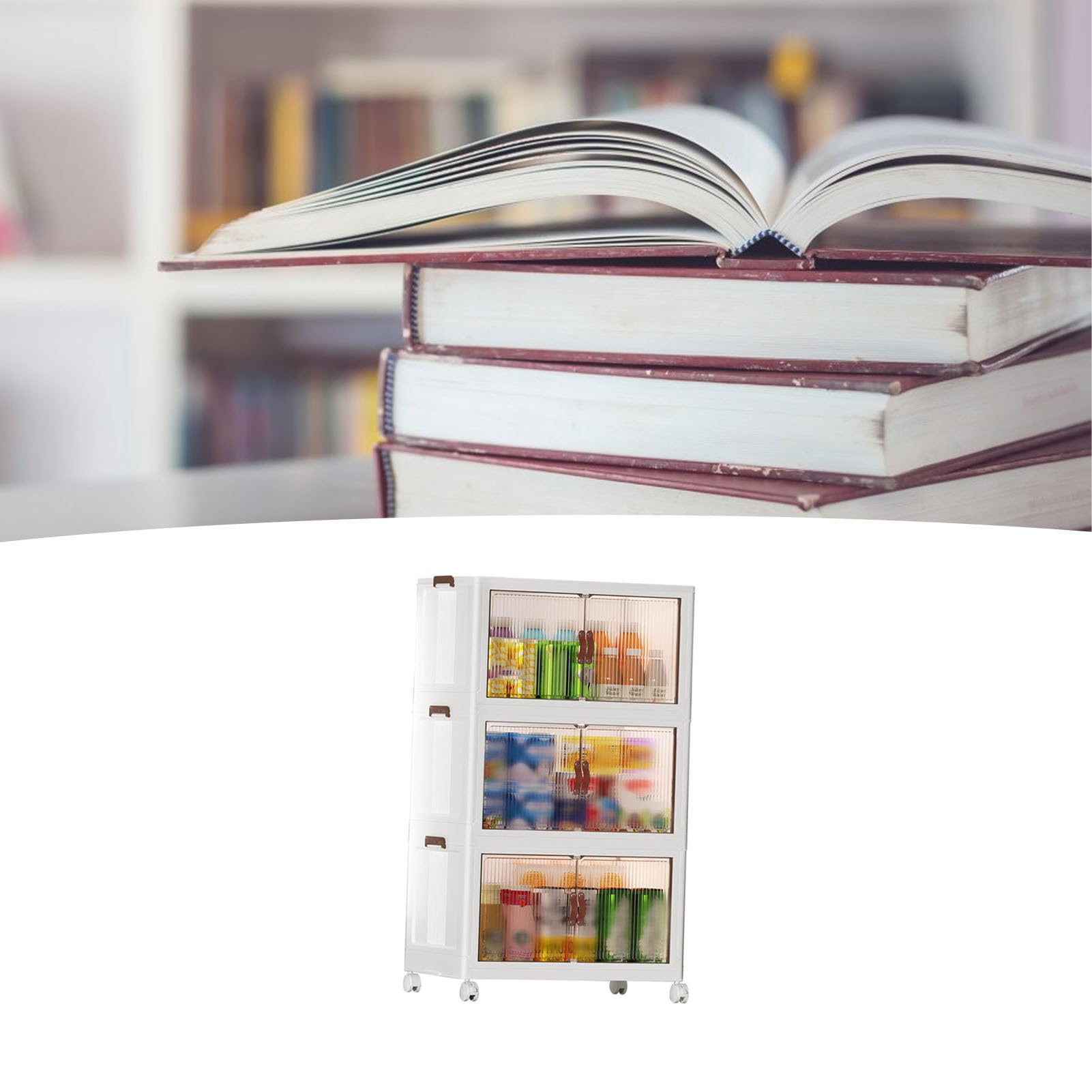Aufbewahrungsschrank, Platzsparender Organizer aus Kunststoff, Baby-Garderobe für Kleidung, Snacks, Spielzeug, Kinderzimmer, Wohnzimmer (3 Schichten)