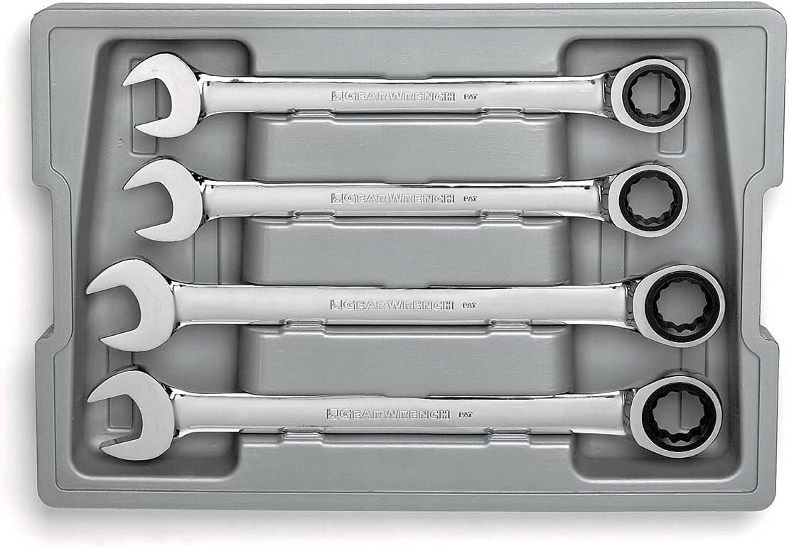 GEARWRENCH 4 Pc. 12 Pt. Ratcheting Combination Wrench Set , Metric
