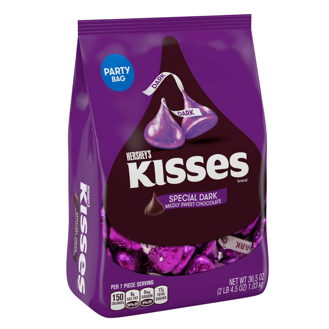 Hershey's Kisses Dark Chocolate Candy, 36.5 Ounce Bulk Candy