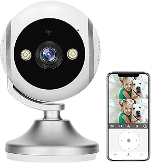 3MP/2.4GHz Indoor Security Camera,Pet Camera for Dog/Elder/Baby Monitor,180°Wide-angle WiFi Camera Surveillance Interieur with Dual Screen/Motion Detection&Tracking/Full color Night Vision/2-Way Audio